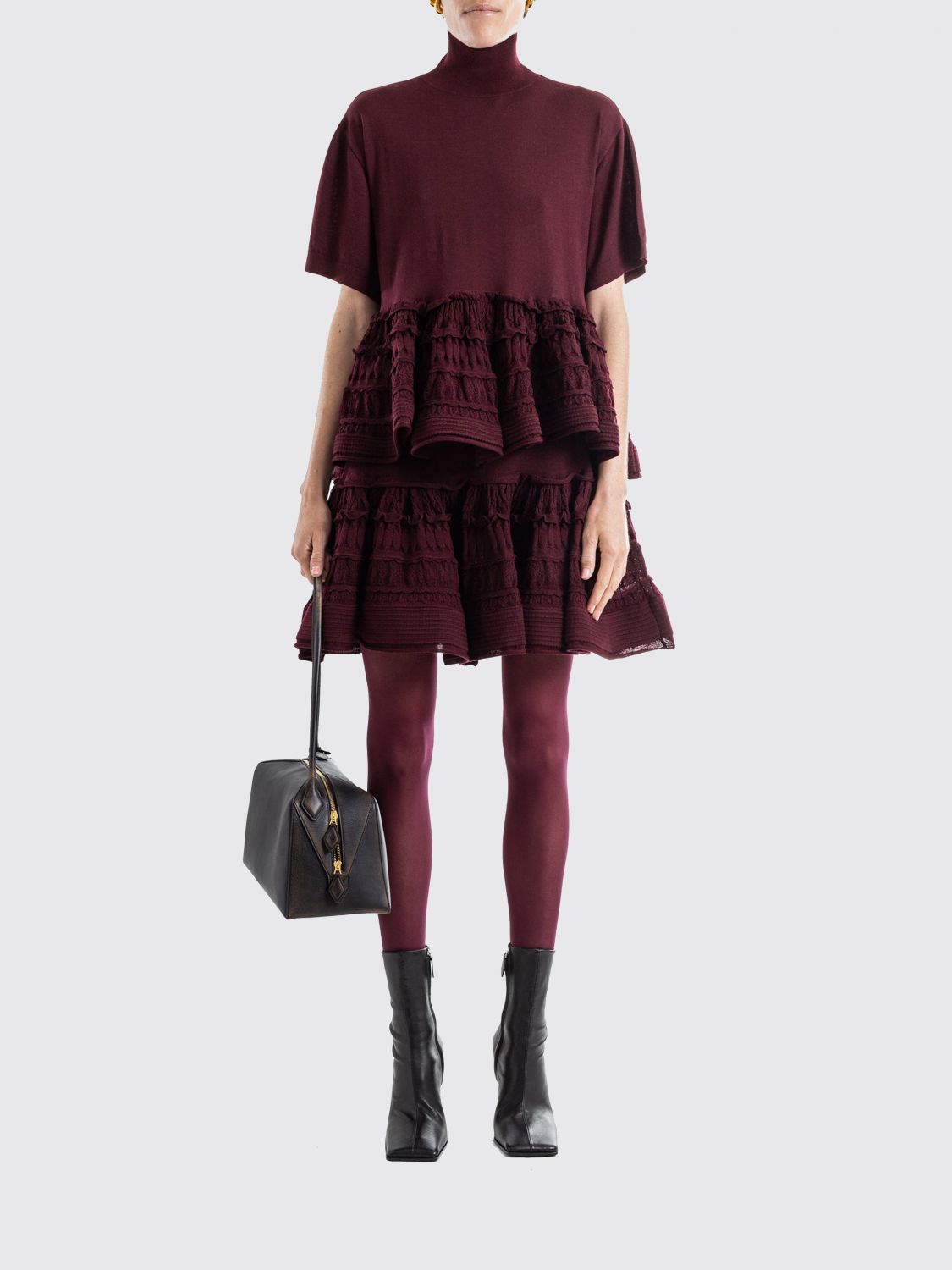 AlaiA Women Ruffled Wool Mini Skirt AlaiA ALAIA