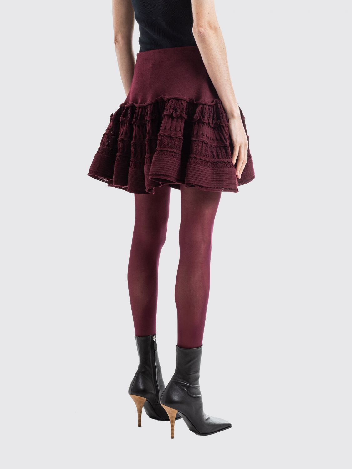 AlaiA Women Ruffled Wool Mini Skirt AlaiA ALAIA