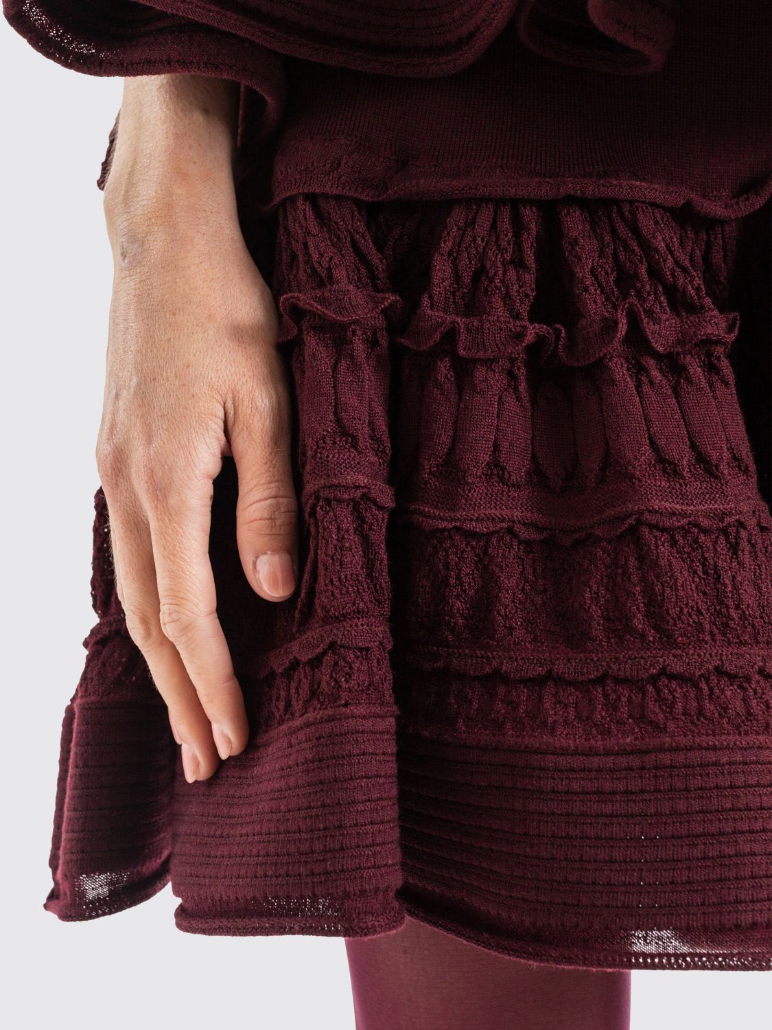 AlaiA Women Ruffled Wool Mini Skirt AlaiA ALAIA