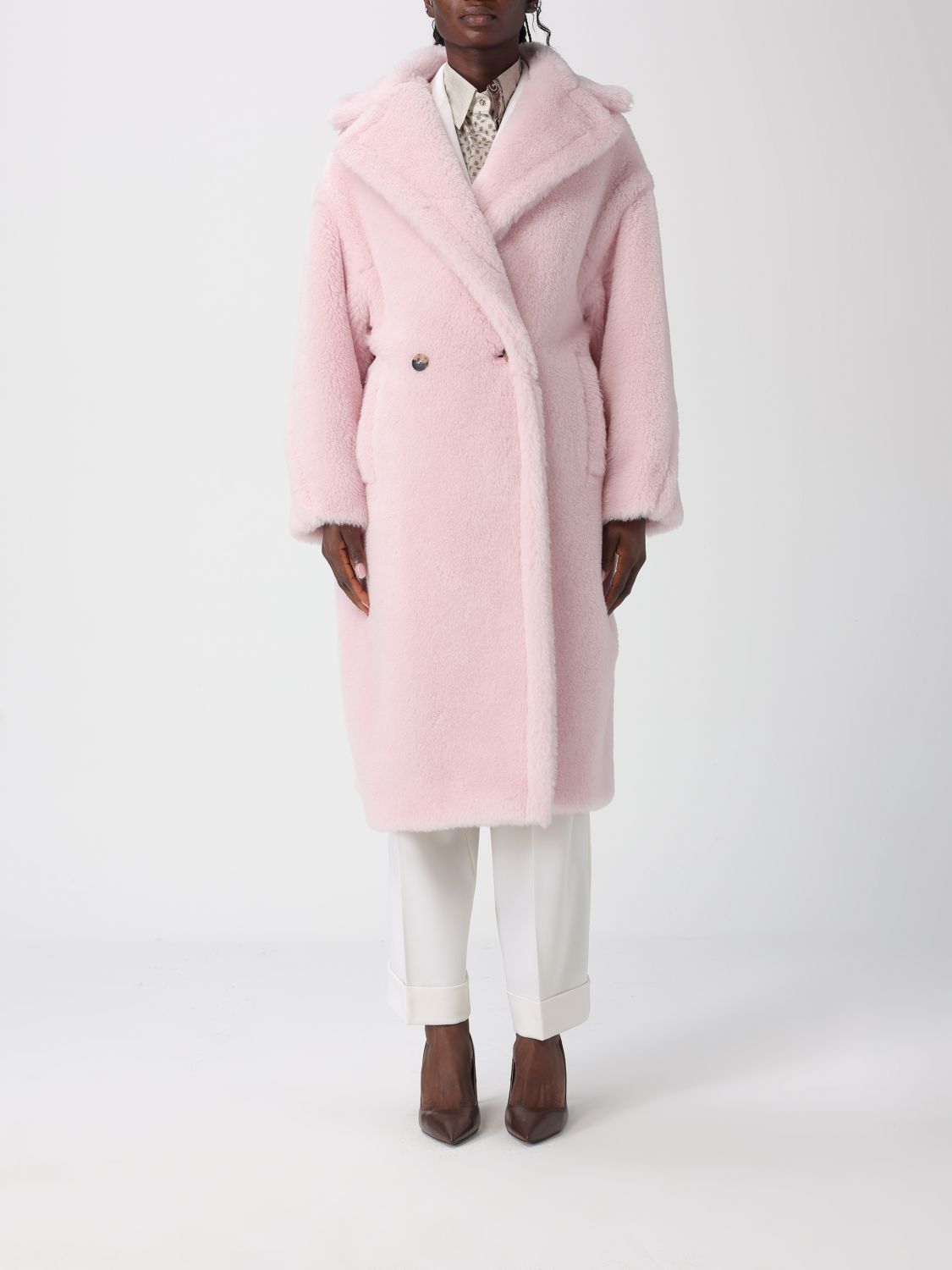 Max Mara Fur Coat Woman Pink MAX MARA