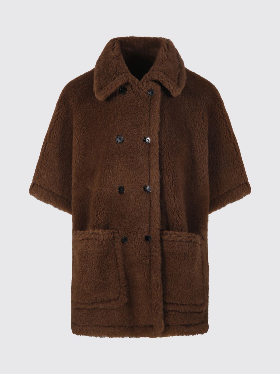 Max Mara Fur Coat Woman Gold