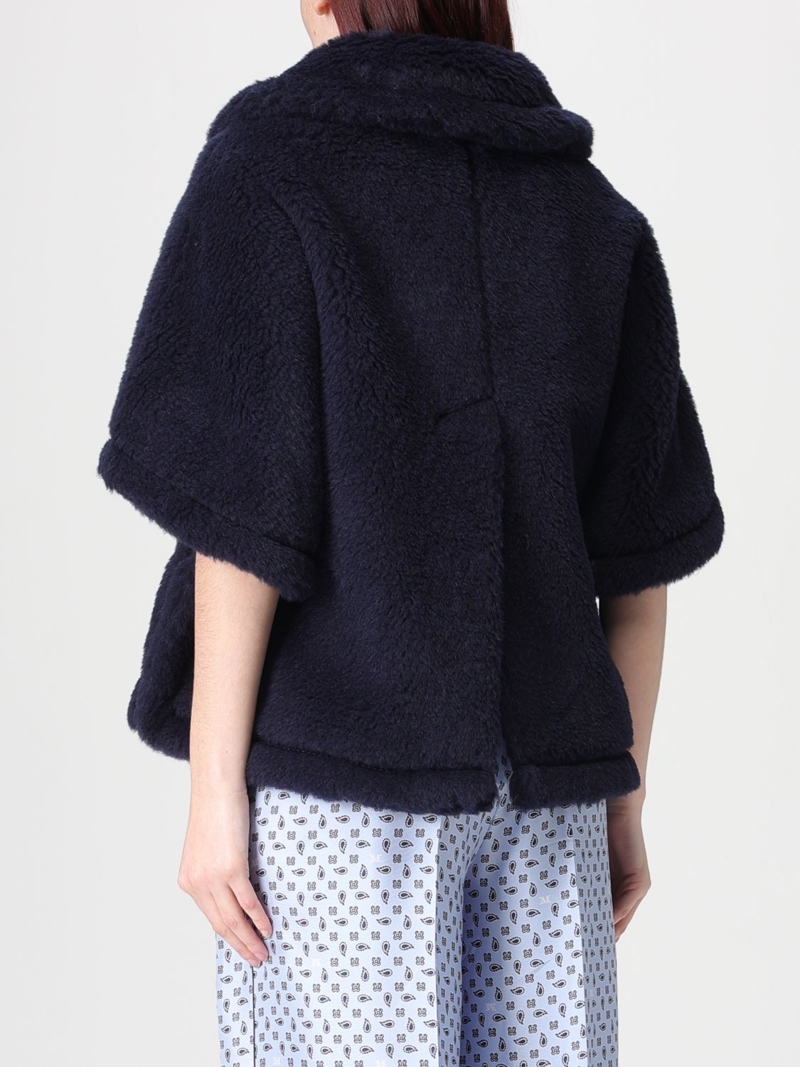 Max Mara Fur Coat Woman Blue MAX MARA