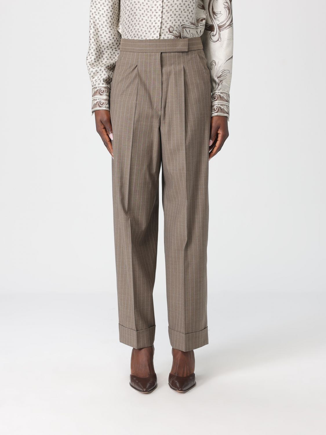 Max Mara Pants Woman Beige MAX MARA