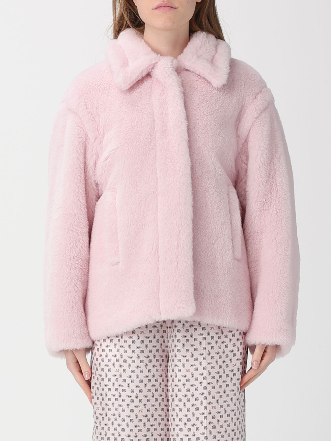 Max Mara Fur Coat Woman Pink MAX MARA