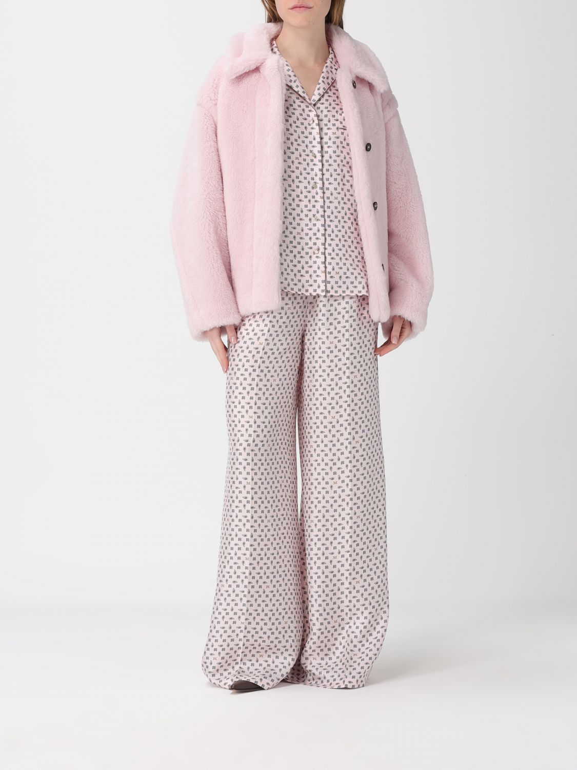 Max Mara Fur Coat Woman Pink MAX MARA