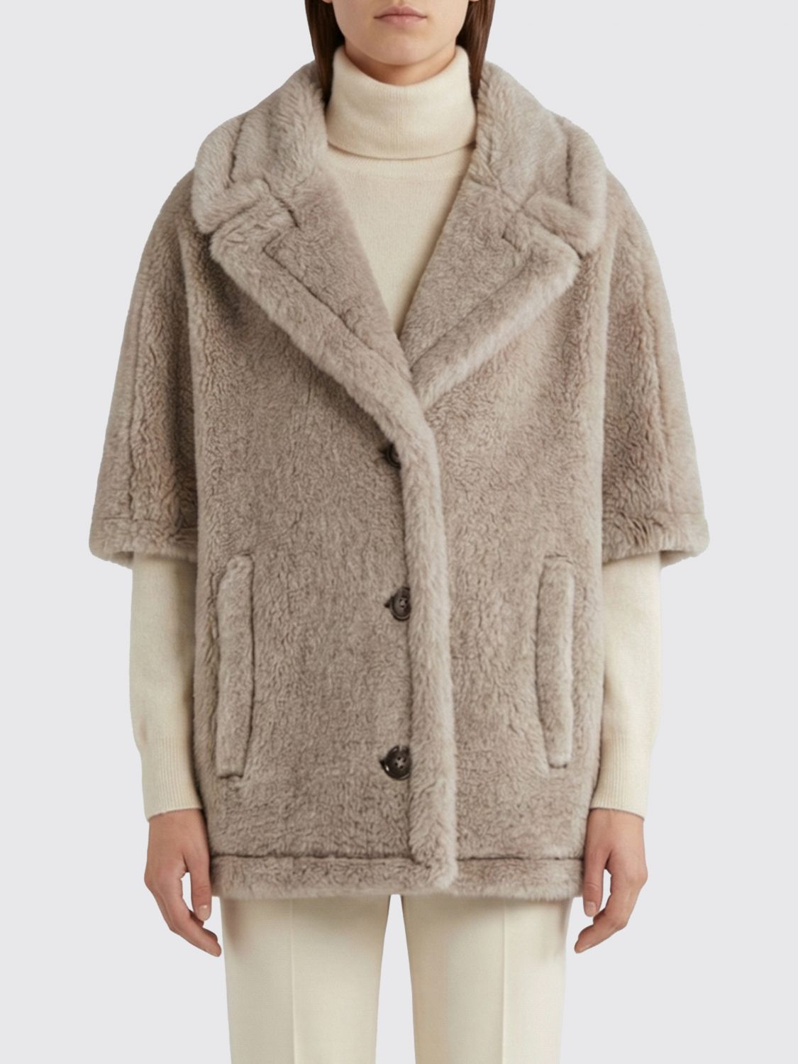 Max Mara Fur Coat Woman Moss Green MAX MARA