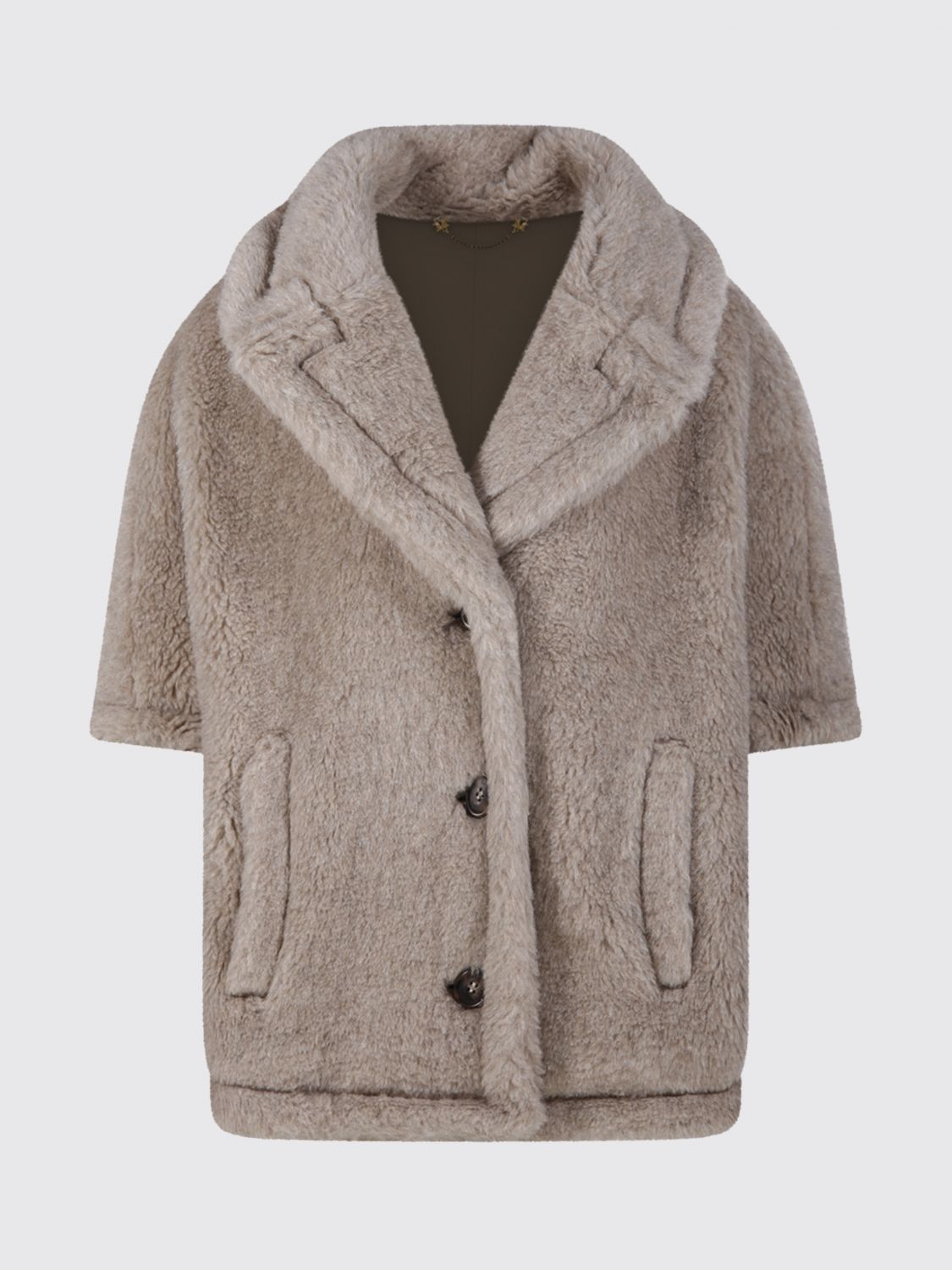 Max Mara Fur Coat Woman Moss Green MAX MARA