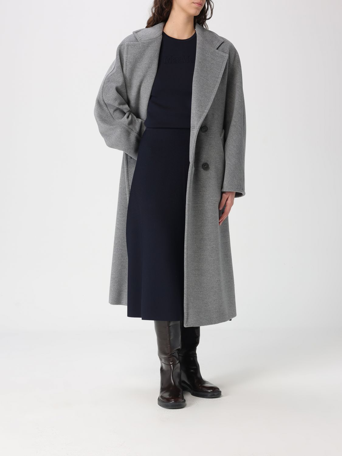 Max Mara Coat Woman Grey MAX MARA