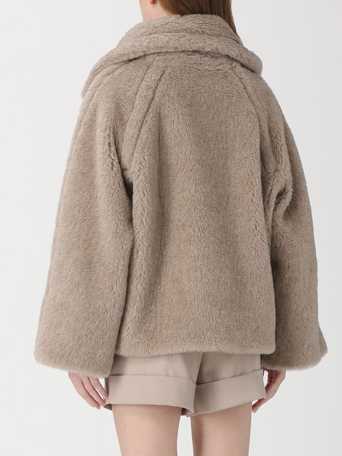 Max Mara Fur Coat Woman Sand MAX MARA