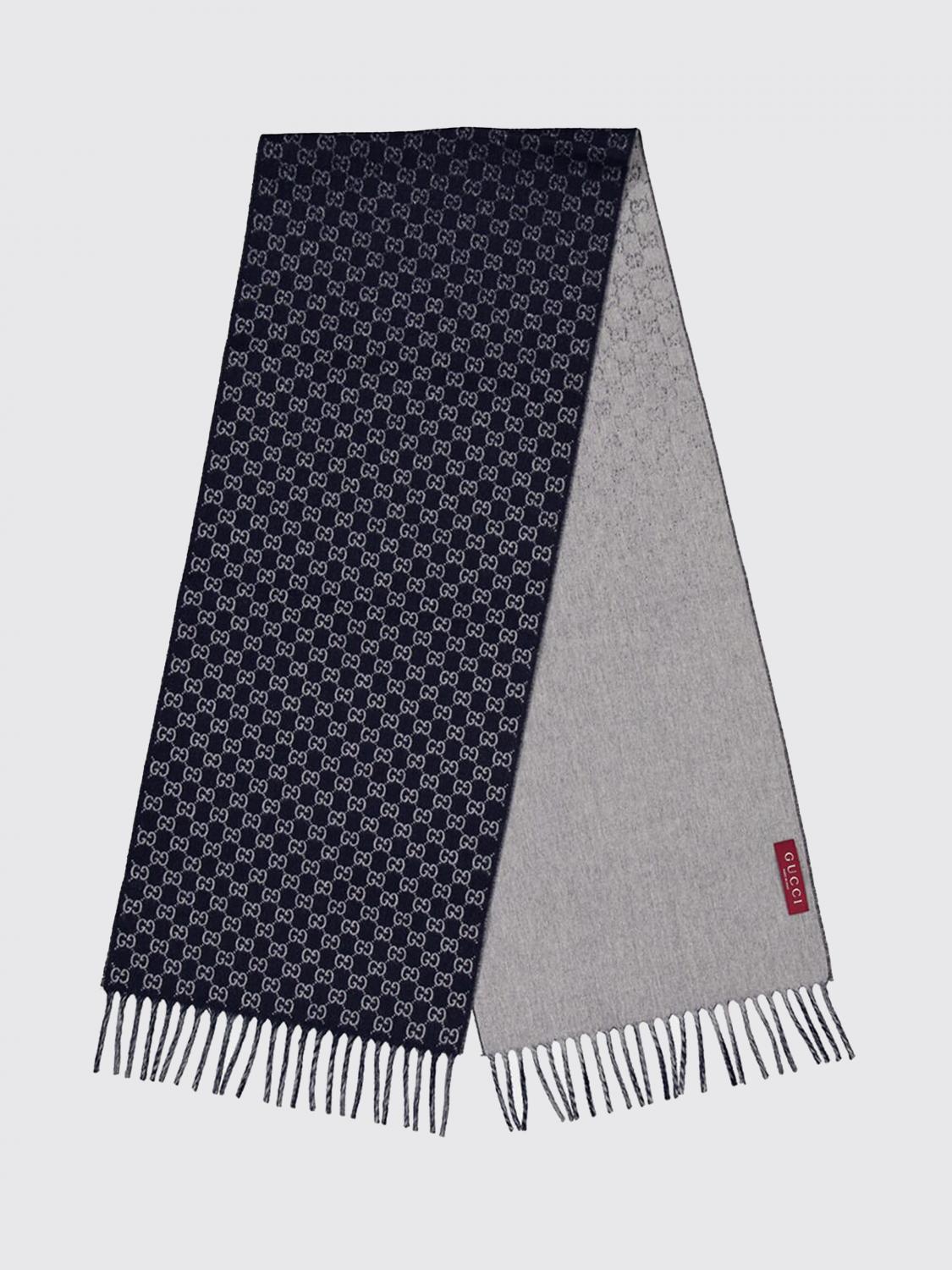 Gucci Scarf Men Grey GUCCI