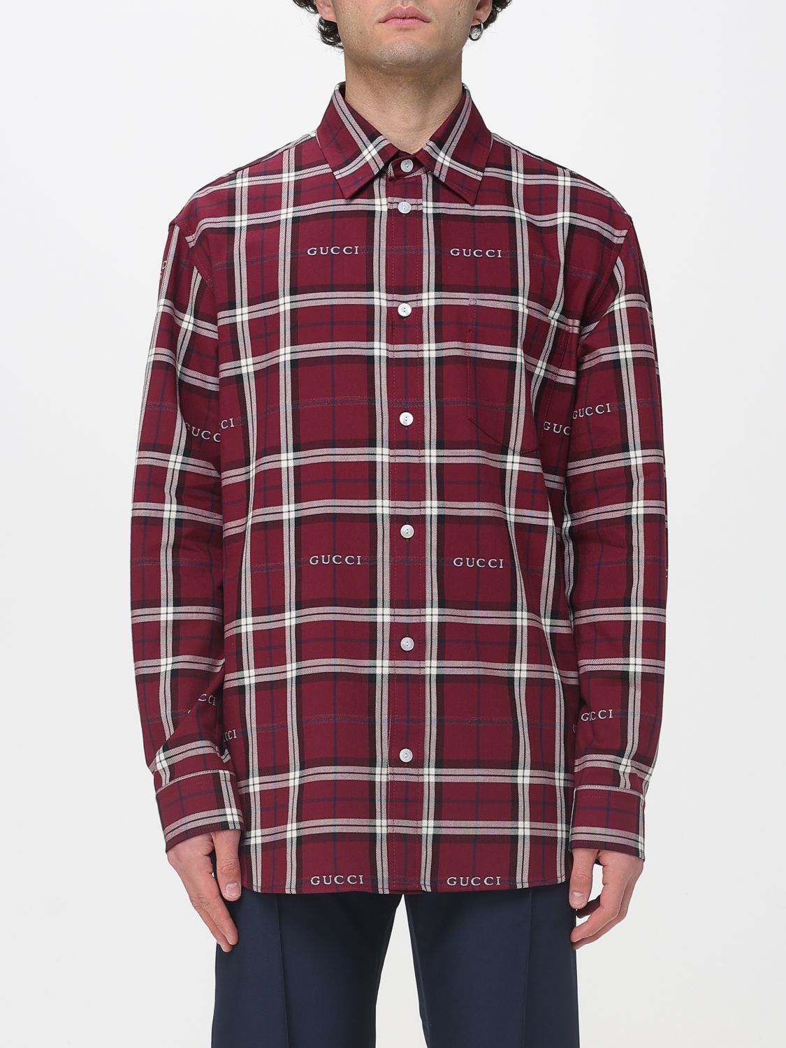 Gucci Shirt Men Burgundy GUCCI