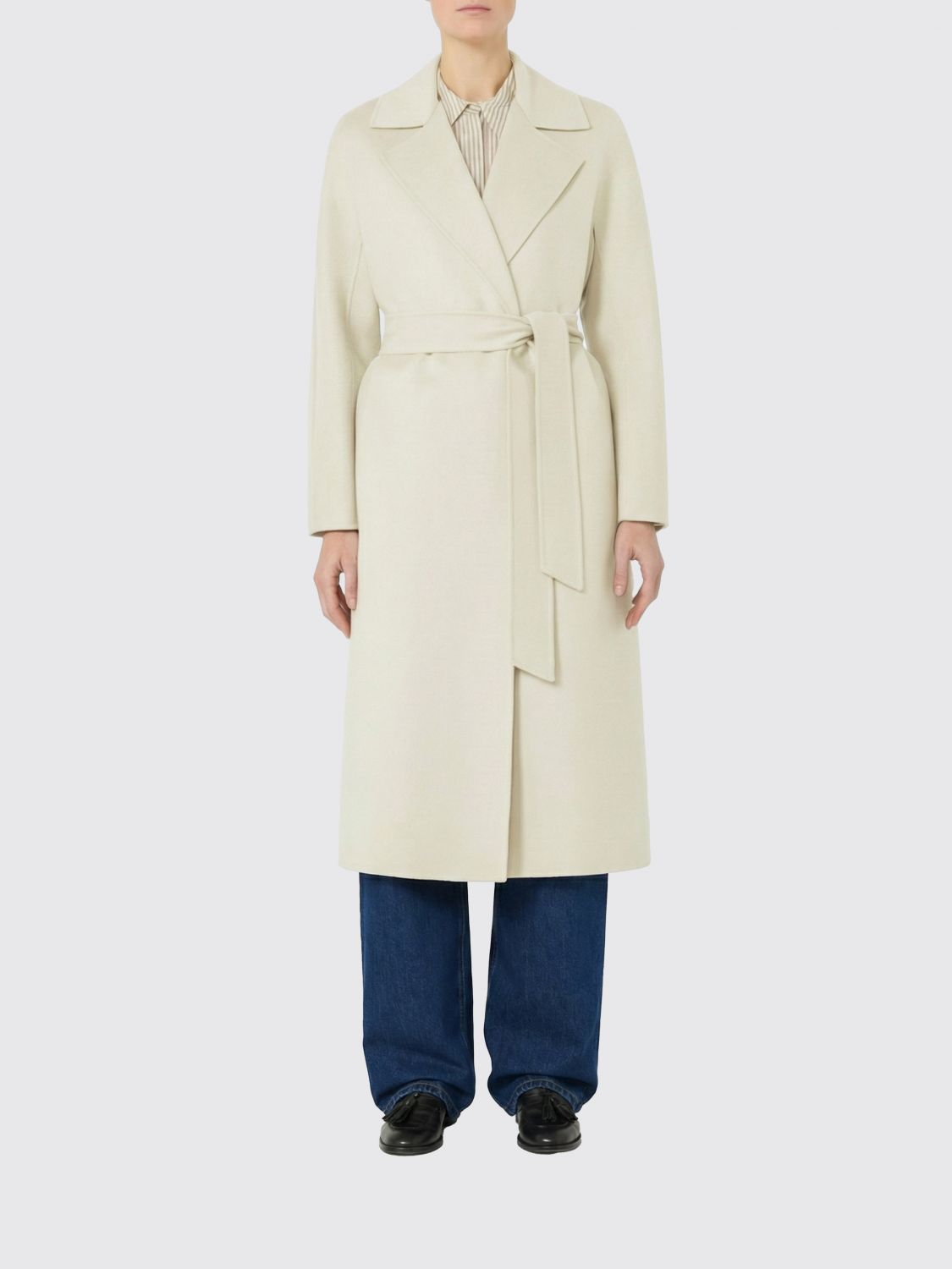 Max Mara Studio Coat Woman White MAX MARA STUDIO