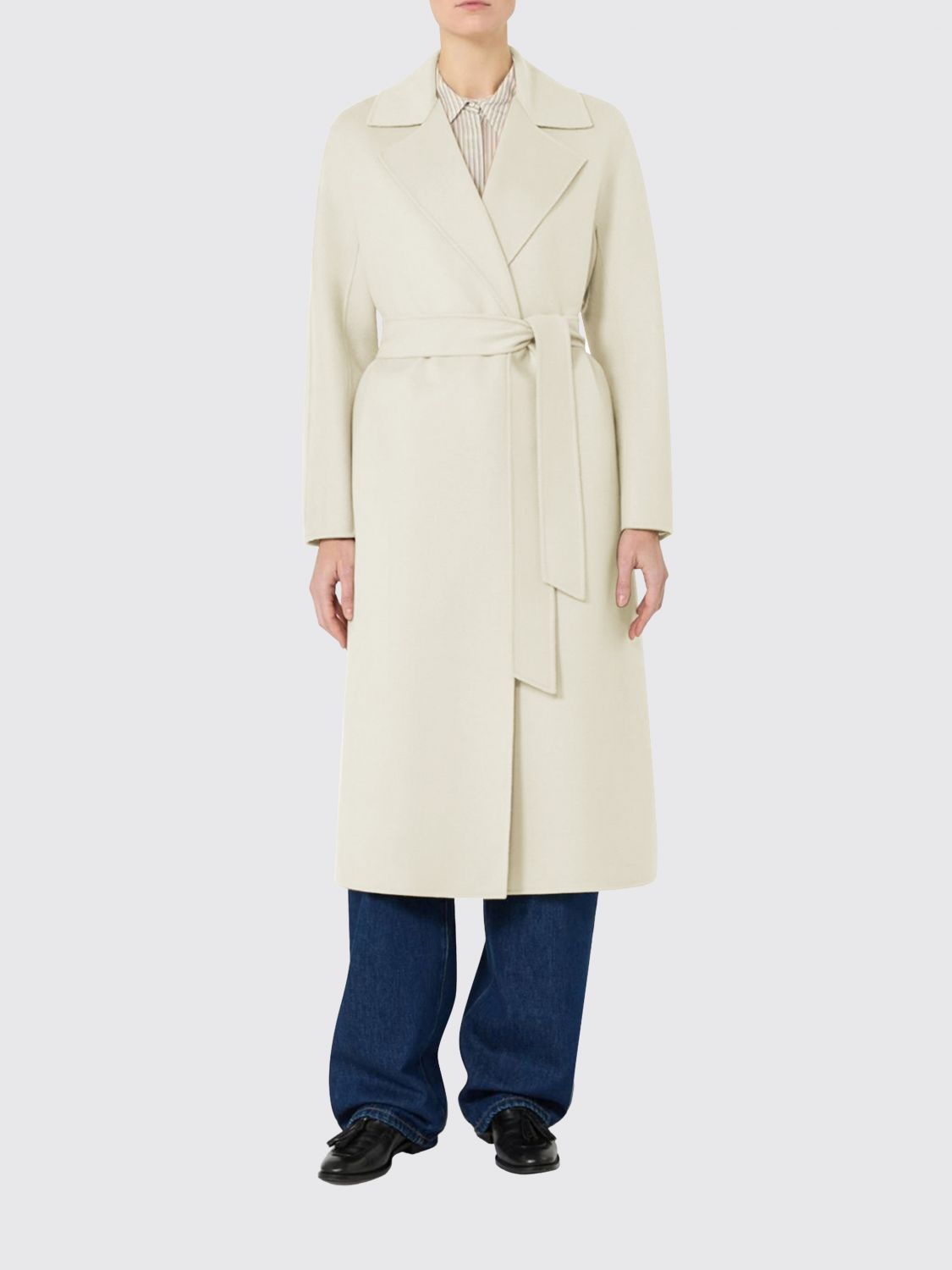 Max Mara Studio Coat Woman White MAX MARA STUDIO