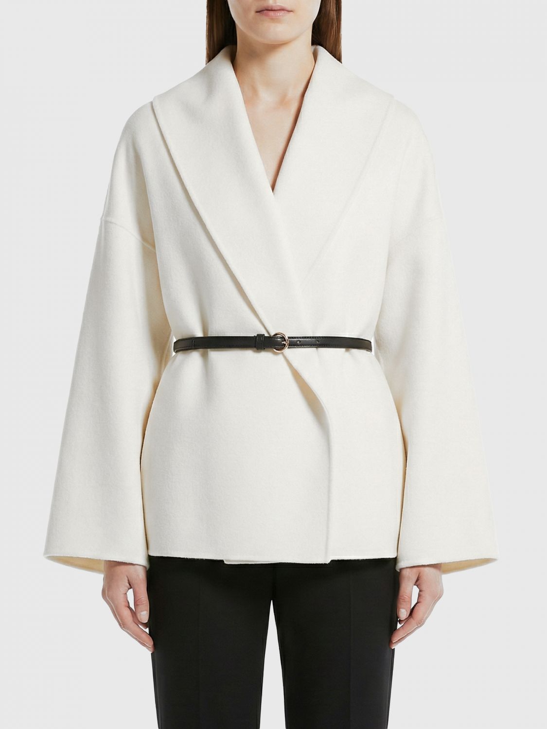 Max Mara Studio Coat Woman White MAX MARA STUDIO
