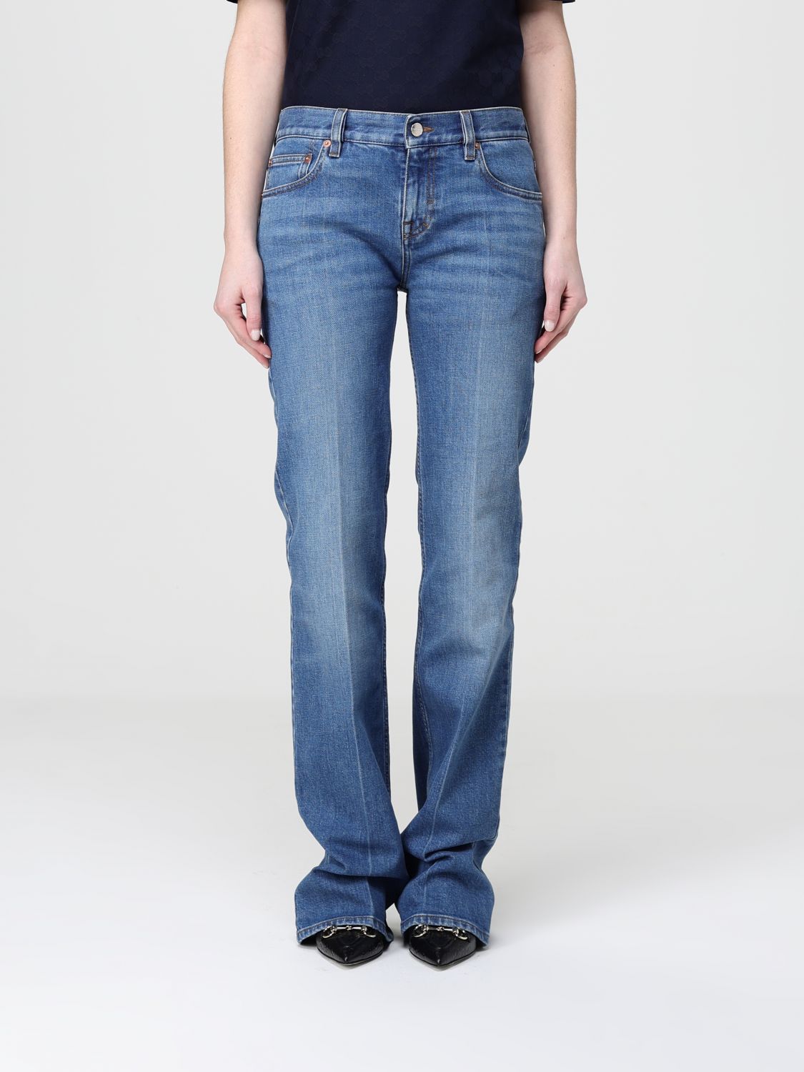 Gucci Jeans Woman Gnawed Blue GUCCI