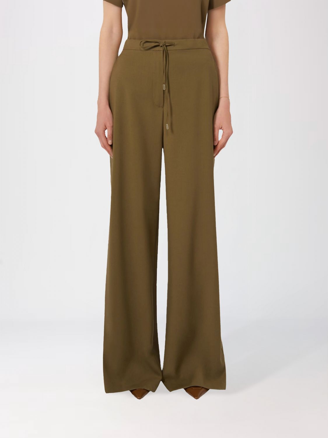 Max Mara Studio Pants Woman Kaki