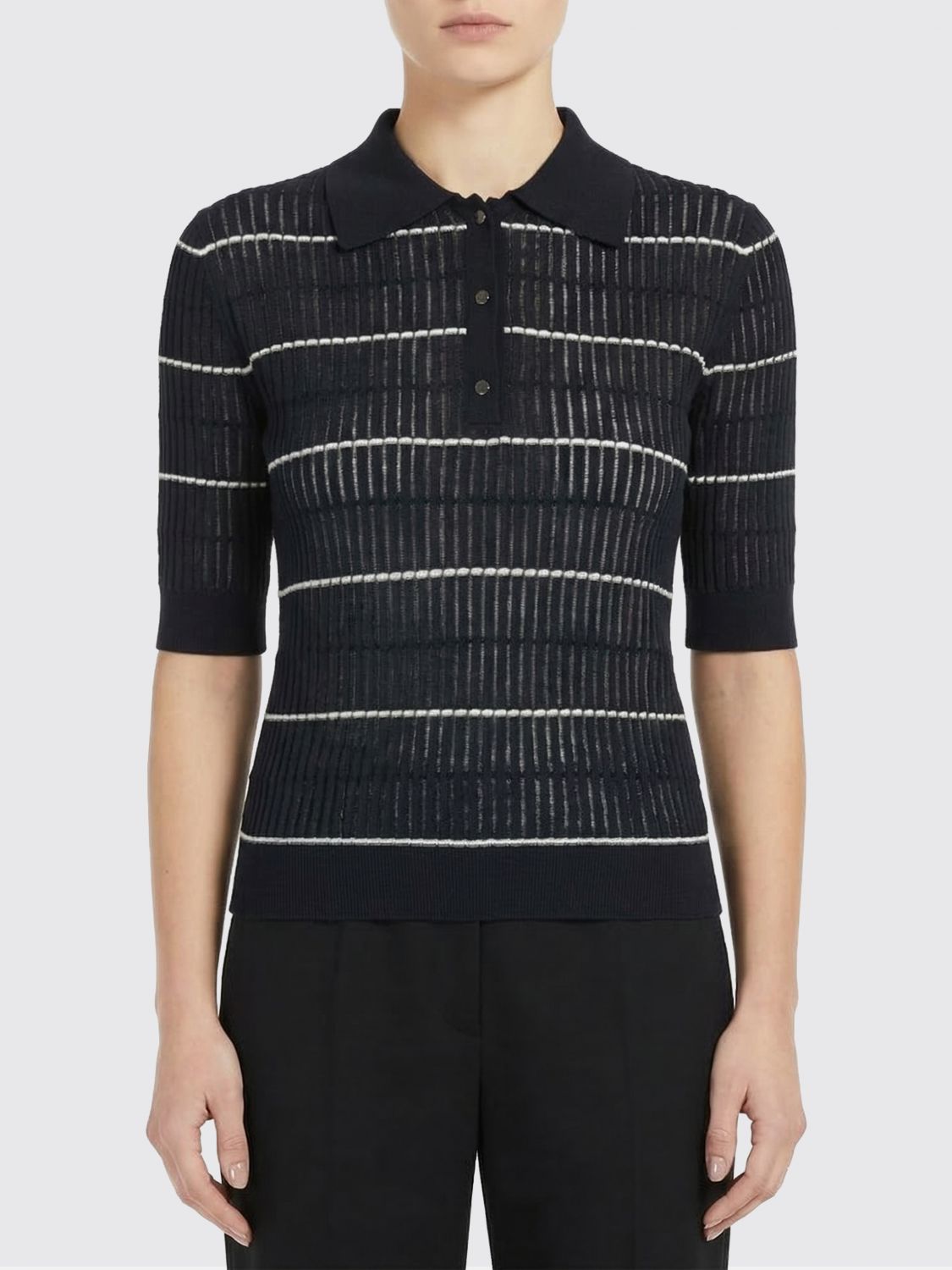Max Mara Studio Polo Shirt Woman Blue MAX MARA STUDIO