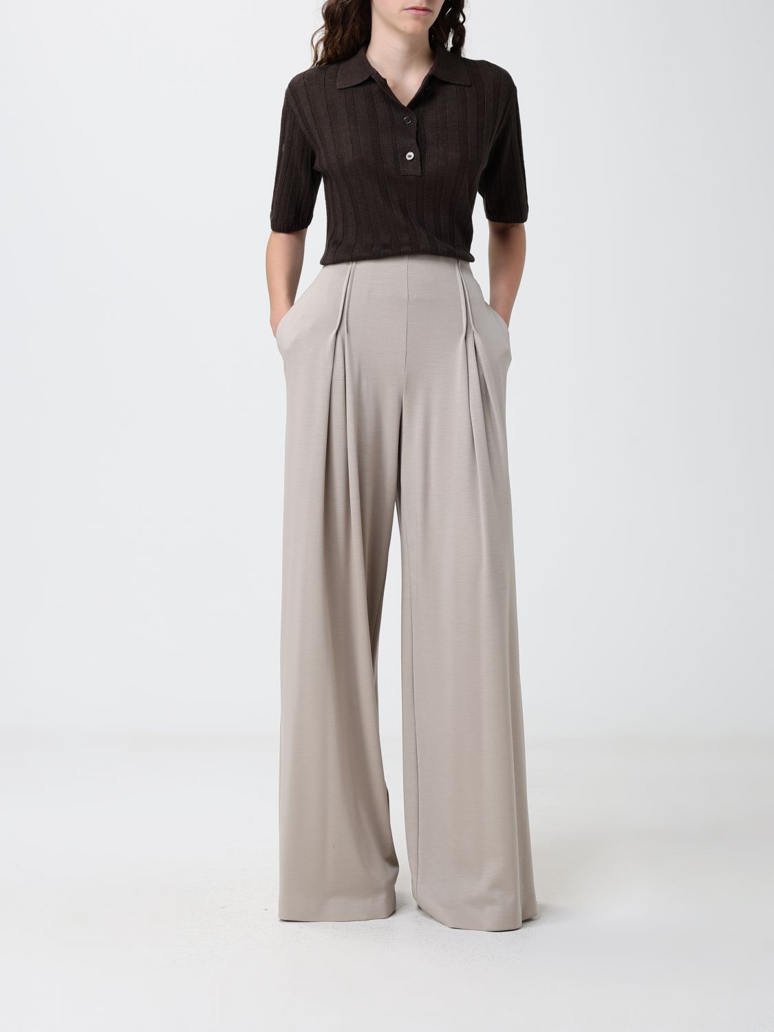 Max Mara Pants Woman Beige MAX MARA