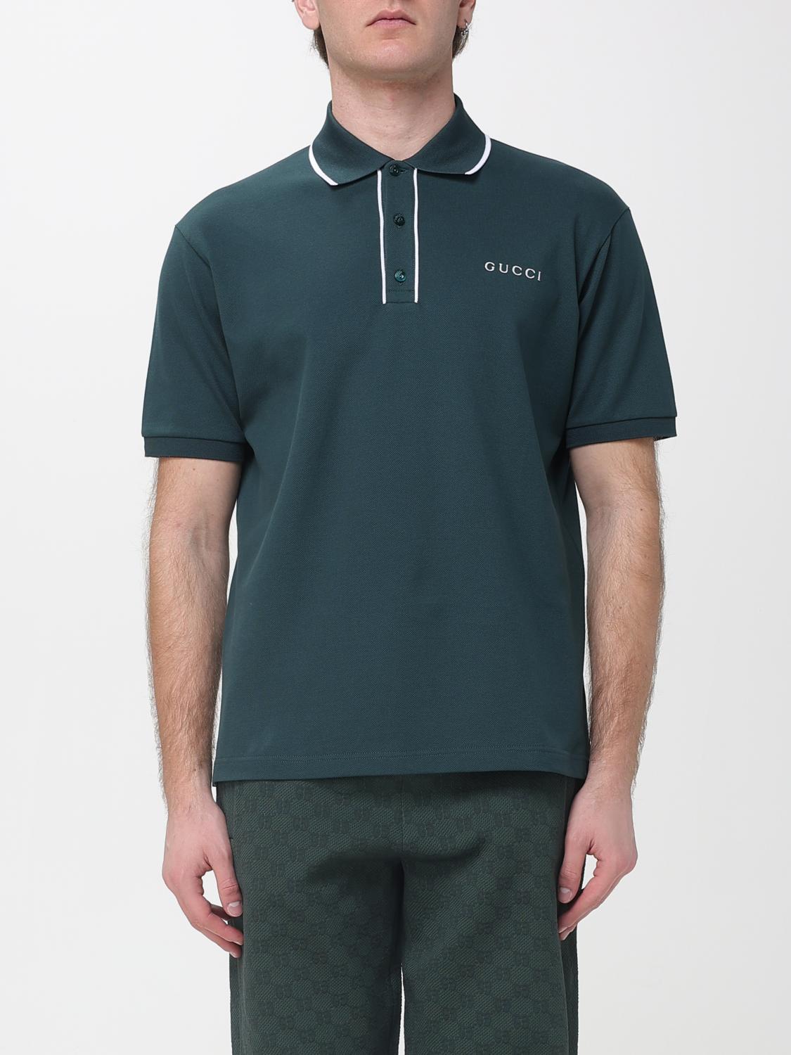 Gucci Polo Shirt Men Petroleum Blue GUCCI
