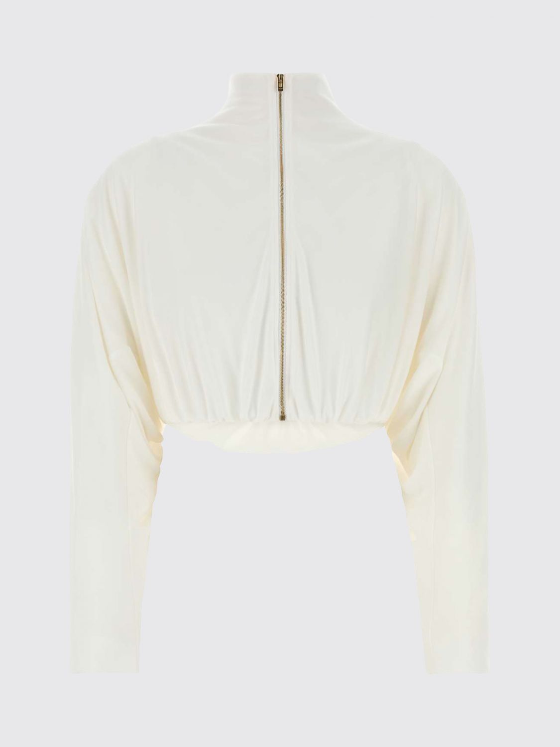 AlaiA Women Alaia Viscose Blend Crop Bomber Jacket With Zip ALAIA