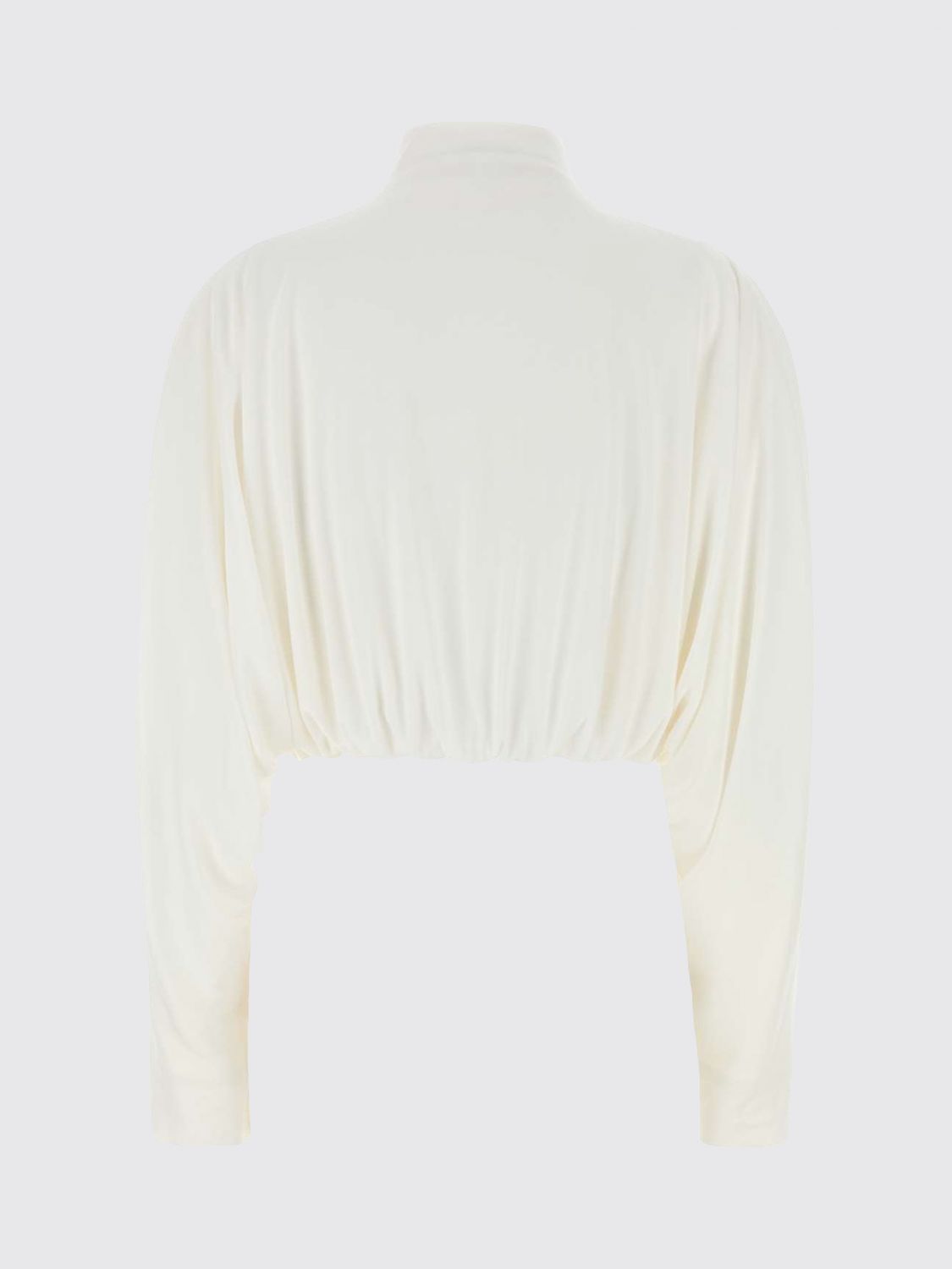 AlaiA Women Alaia Viscose Blend Crop Bomber Jacket With Zip ALAIA