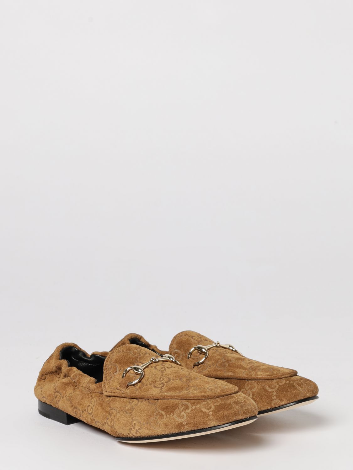 Gucci Women Gucci Jordaan Suede Loafers With Gg Monogram GUCCI