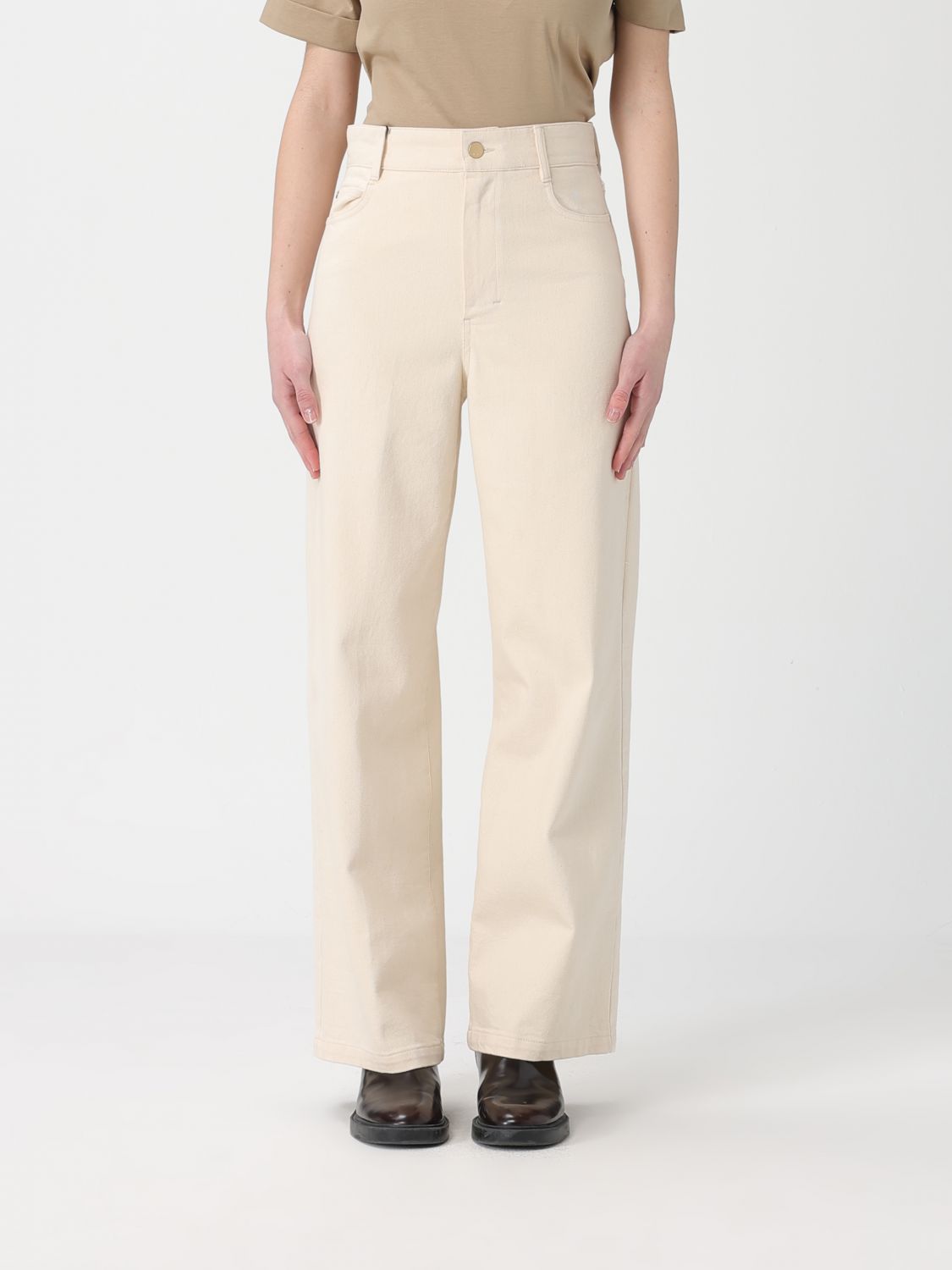 Max Mara Studio Pants Woman Sand MAX MARA STUDIO