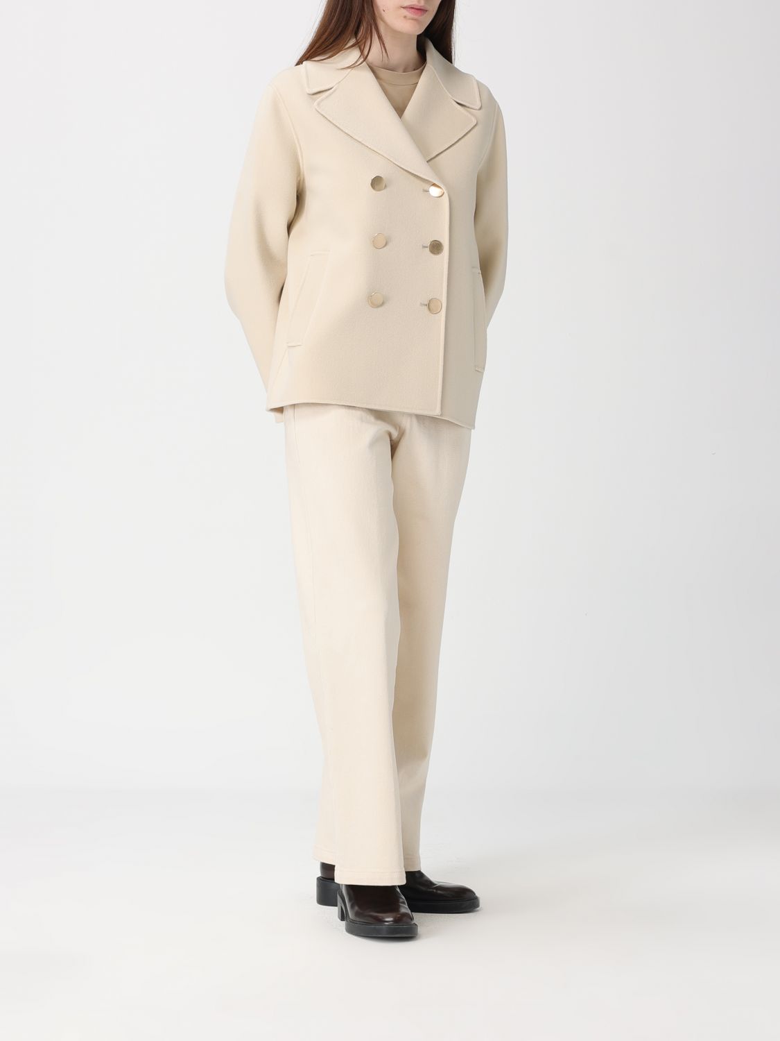 Max Mara Studio Pants Woman Sand MAX MARA STUDIO