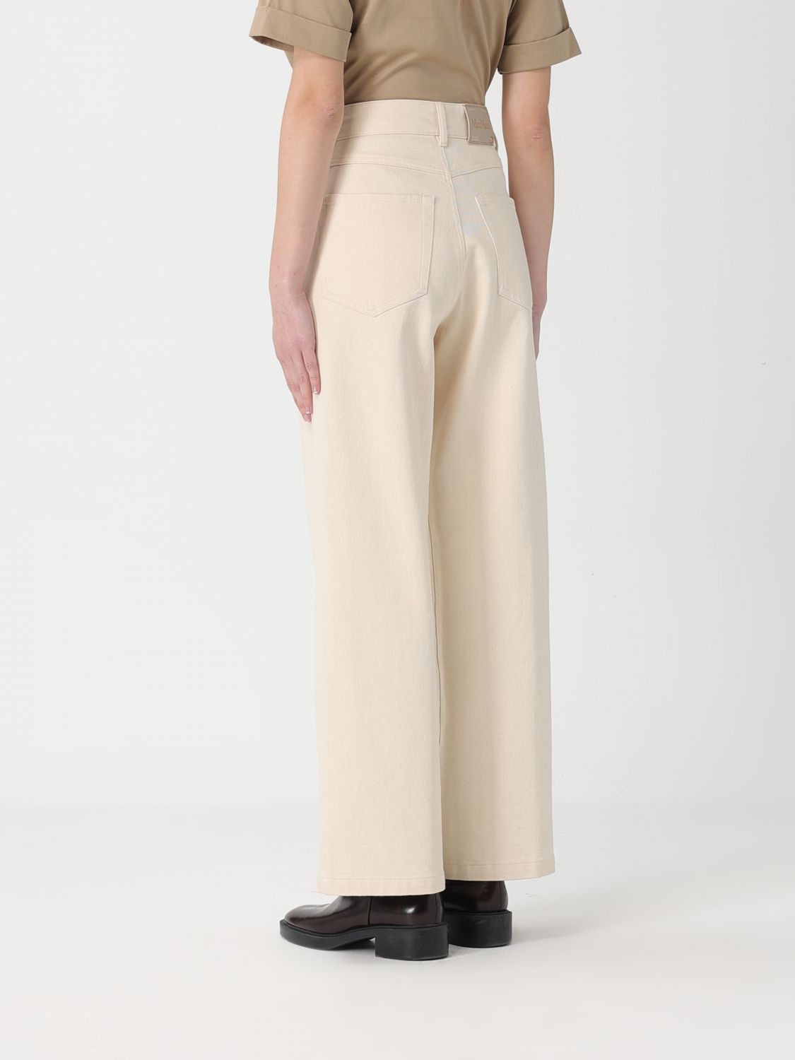 Max Mara Studio Pants Woman Sand MAX MARA STUDIO