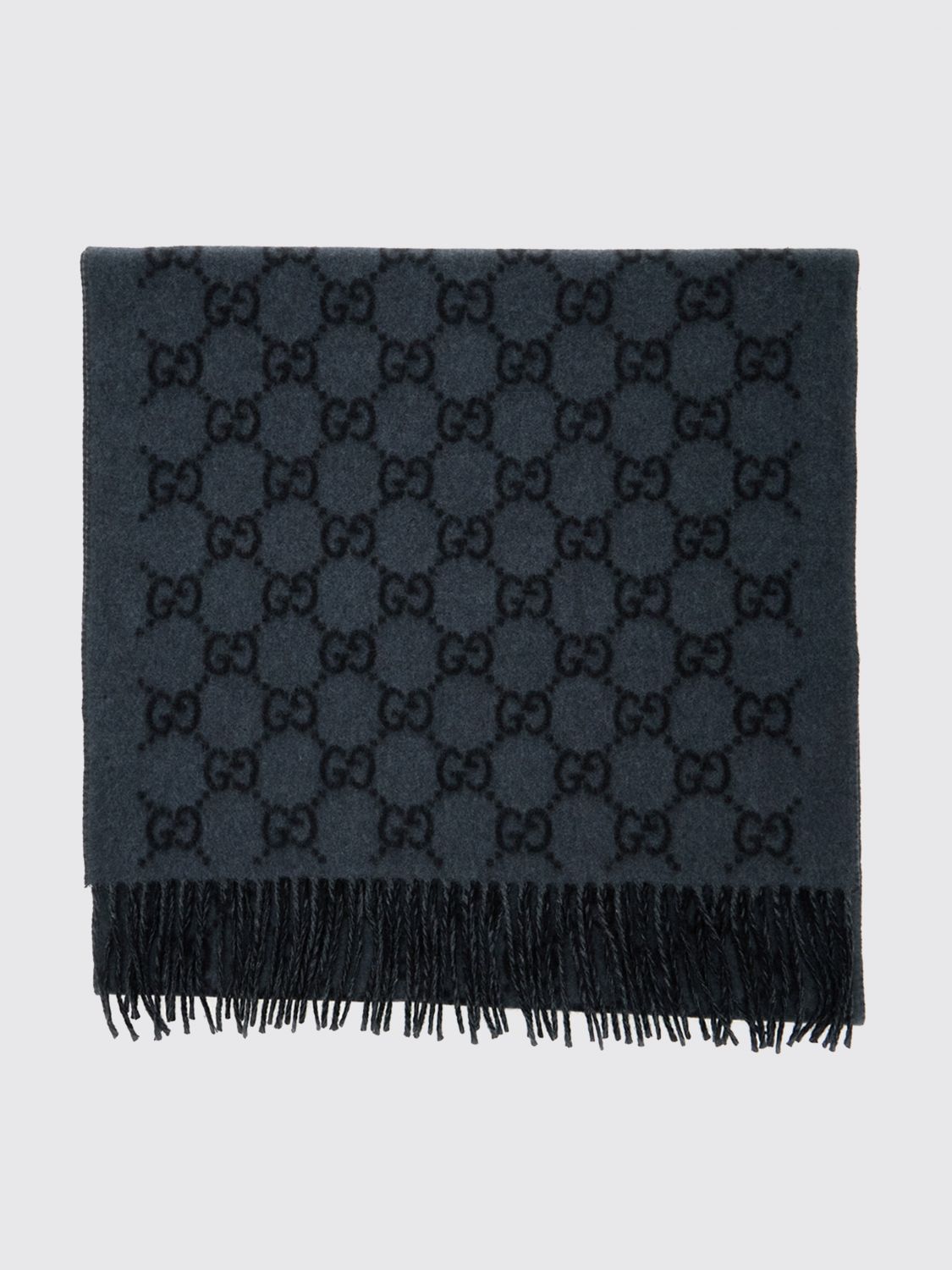 Gucci Scarf Men Grey GUCCI