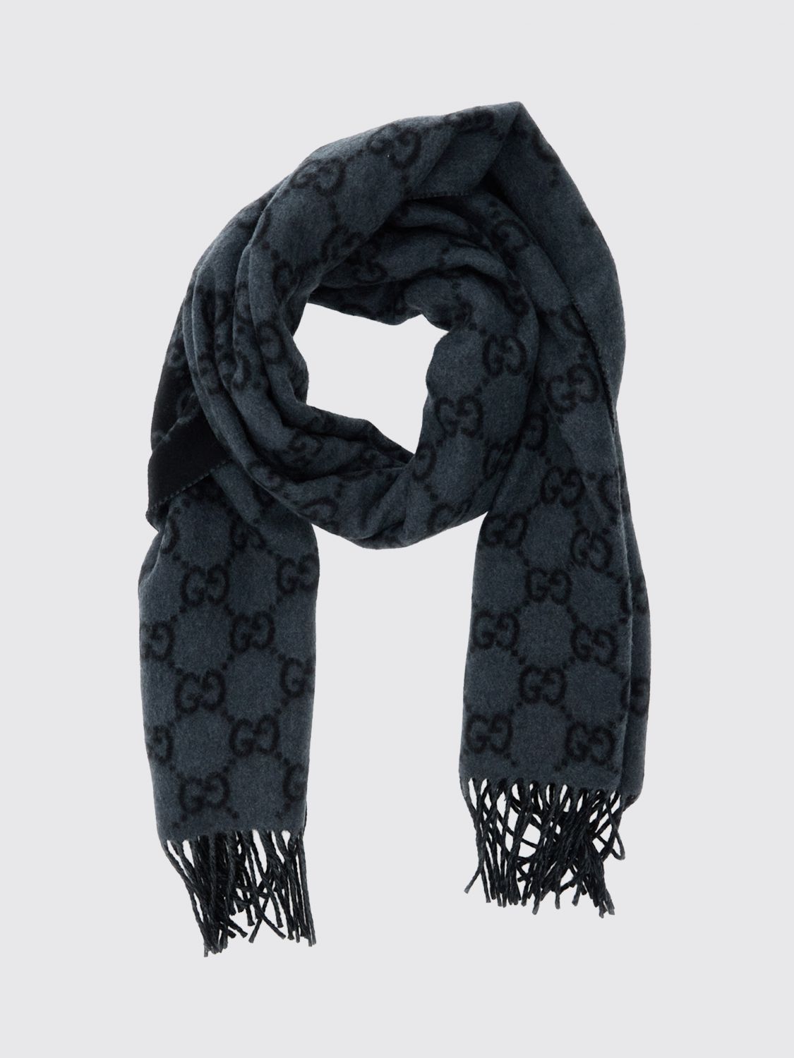 Gucci Scarf Men Grey GUCCI