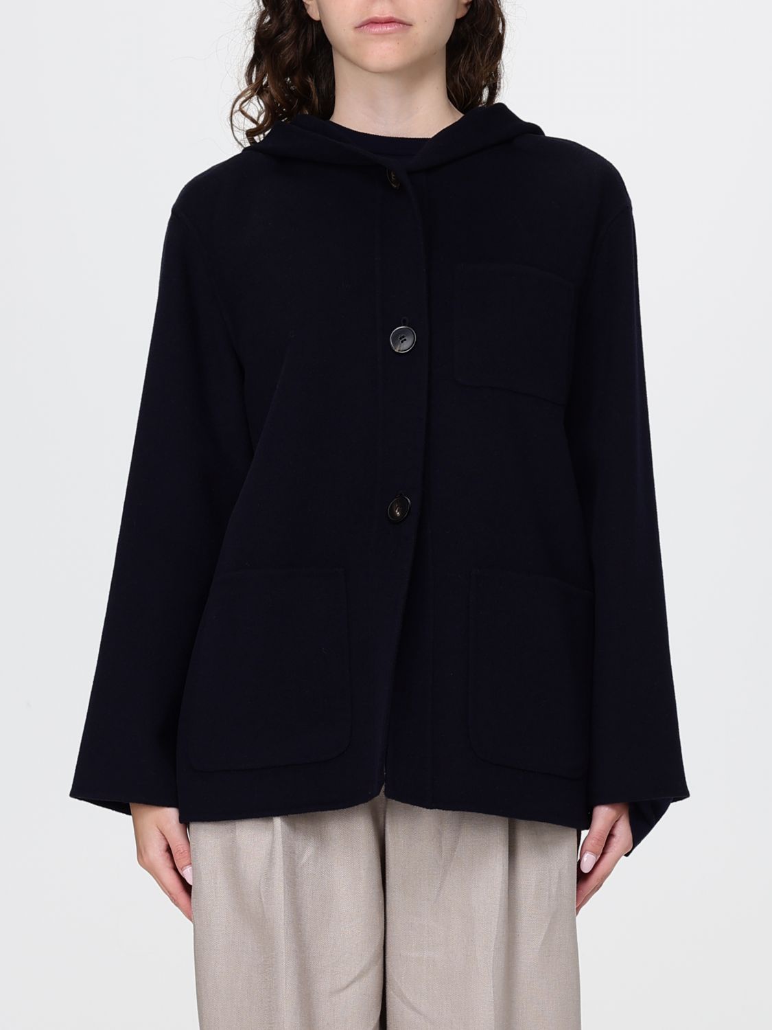 Max Mara Studio Coat Woman Blue MAX MARA STUDIO