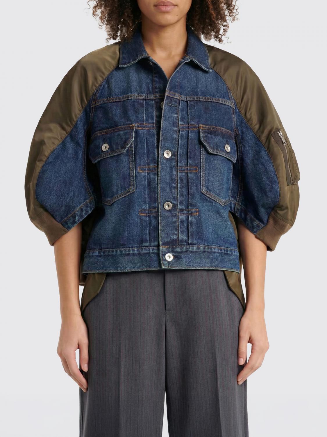 Sacai Women Denim X Nylon Twill Jacket SACAI