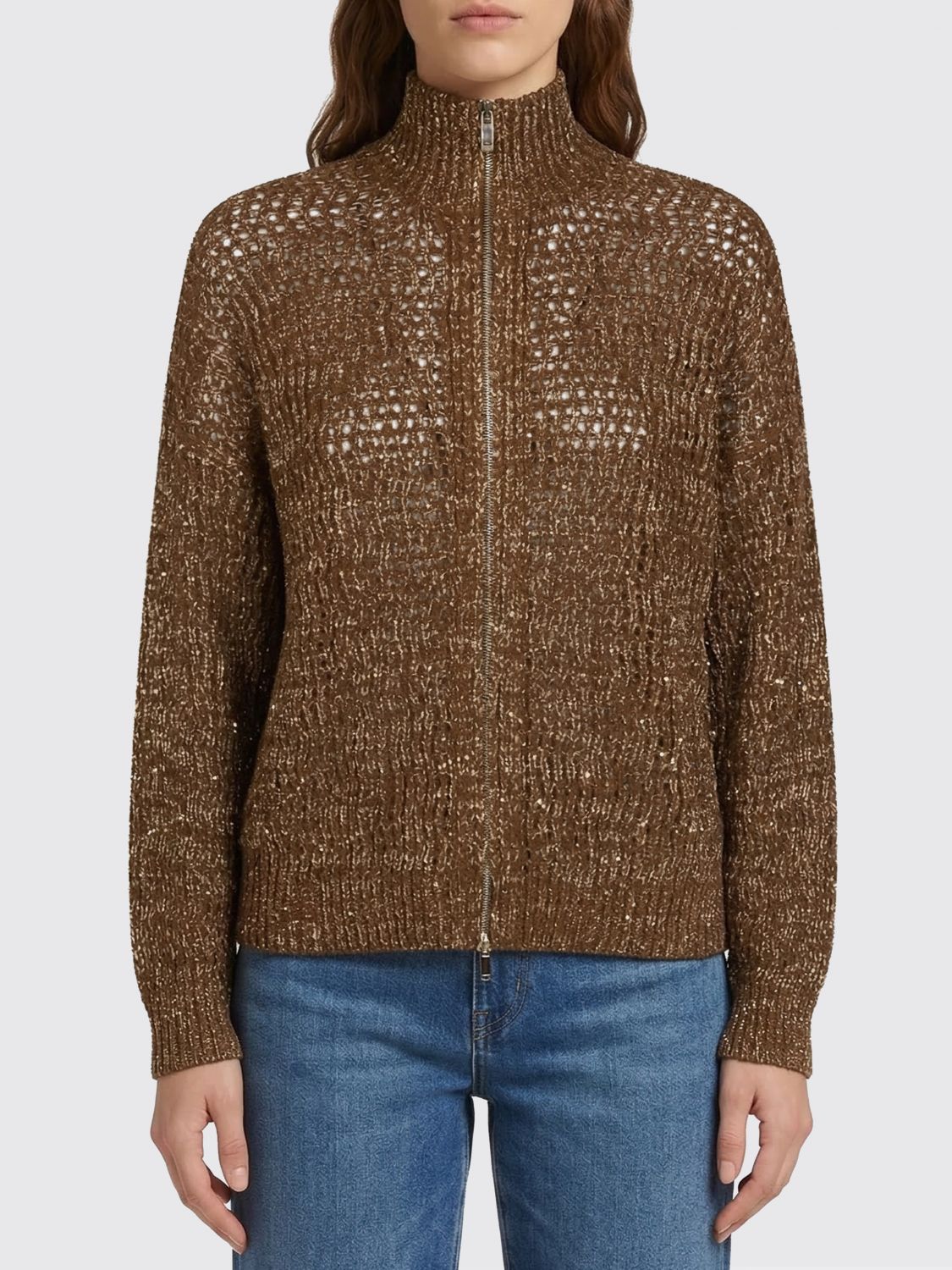 Max Mara Studio Cardigan Woman Brown MAX MARA STUDIO