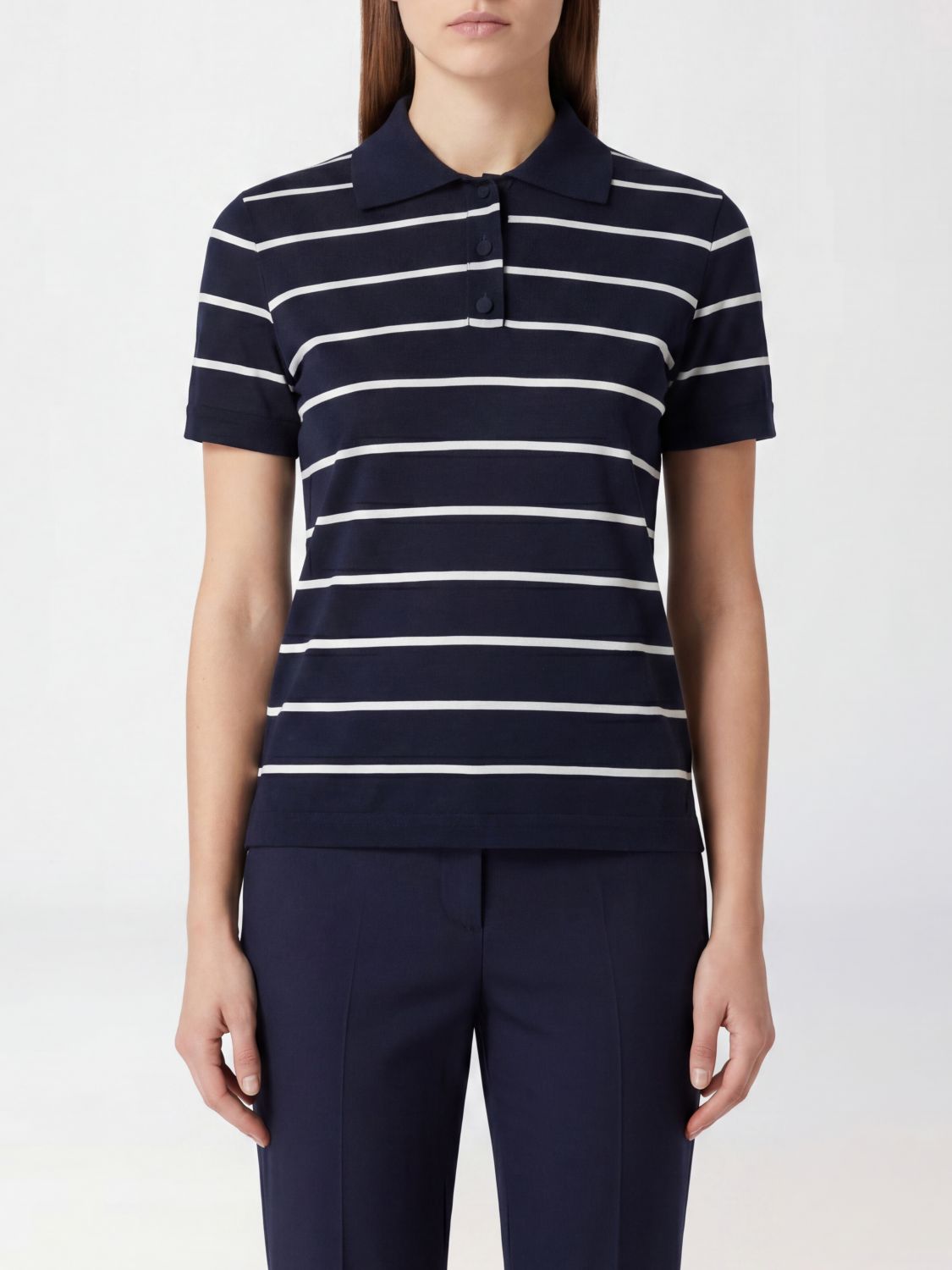 Max Mara Polo Shirt Woman Blue 1 MAX MARA