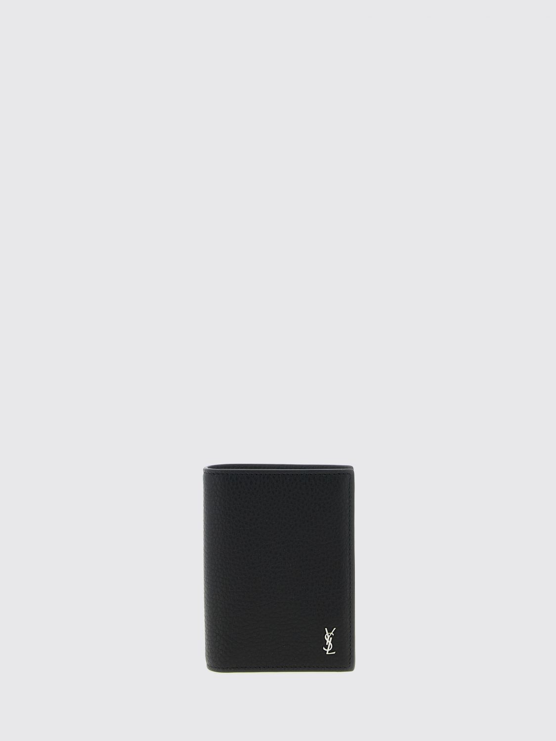Saint Laurent Men Tiny Cassandre Card Holder In Grained Leather Saint Laurent SAINT LAURENT
