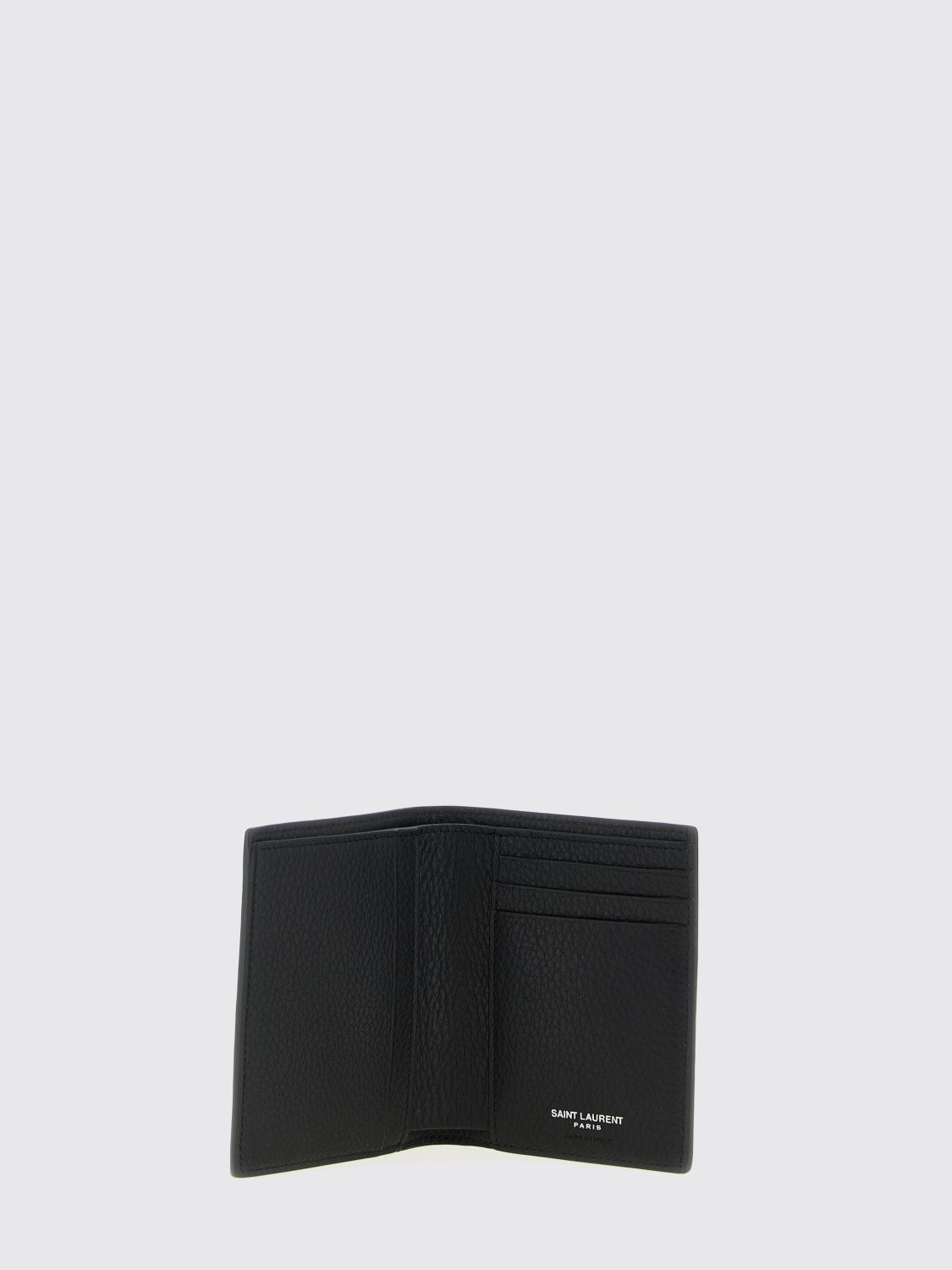Saint Laurent Men Tiny Cassandre Card Holder In Grained Leather Saint Laurent SAINT LAURENT
