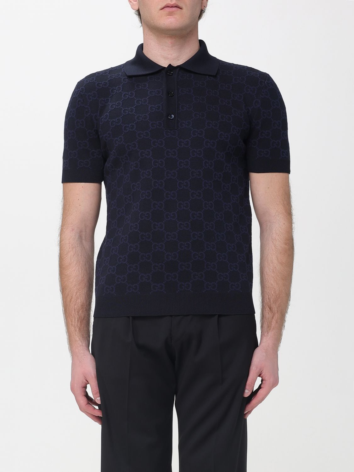Gucci Polo Shirt Men Blue GUCCI