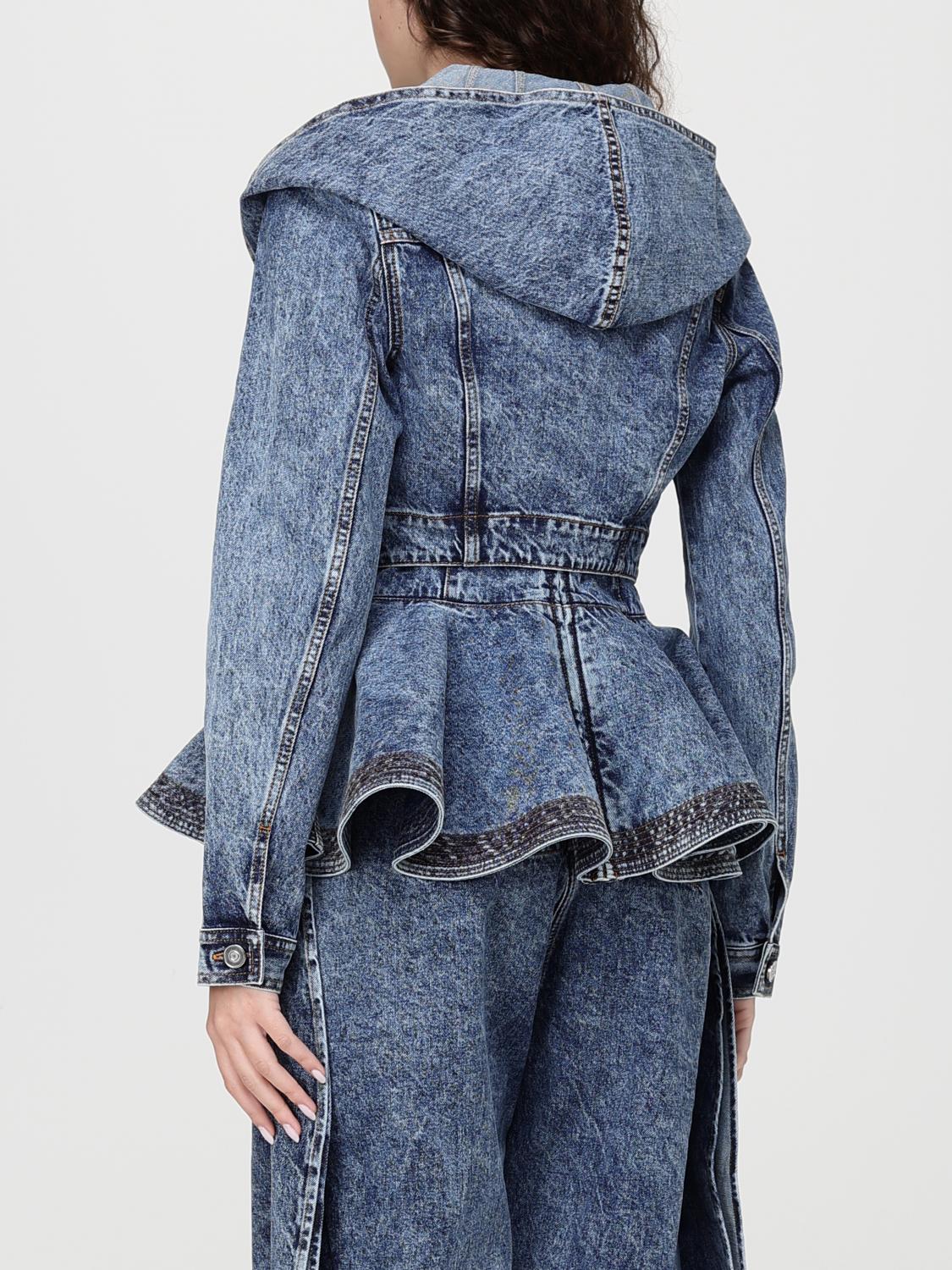 AlaiA Women Denim Hooded Jacket AlaiA ALAIA