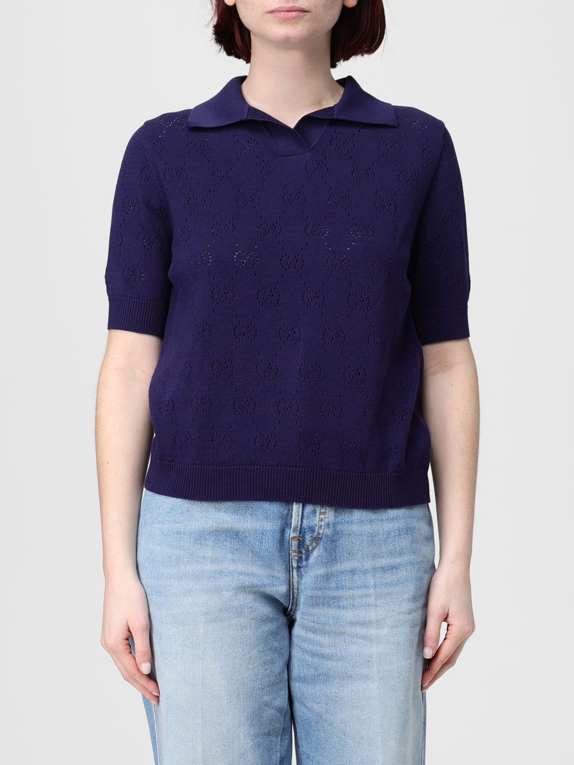 Gucci Polo Shirt Woman Blue GUCCI