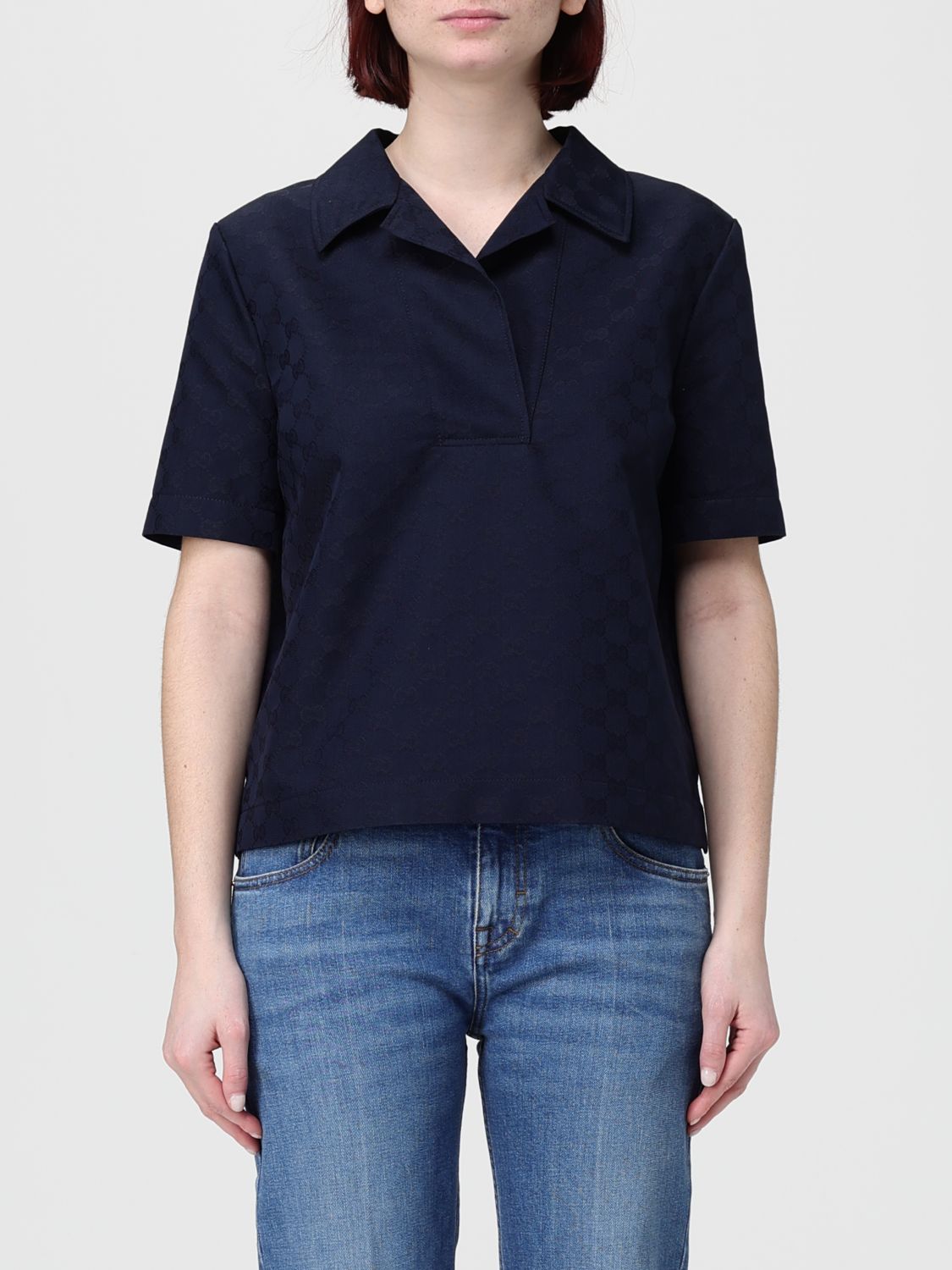 Gucci Polo Shirt Woman Blue GUCCI
