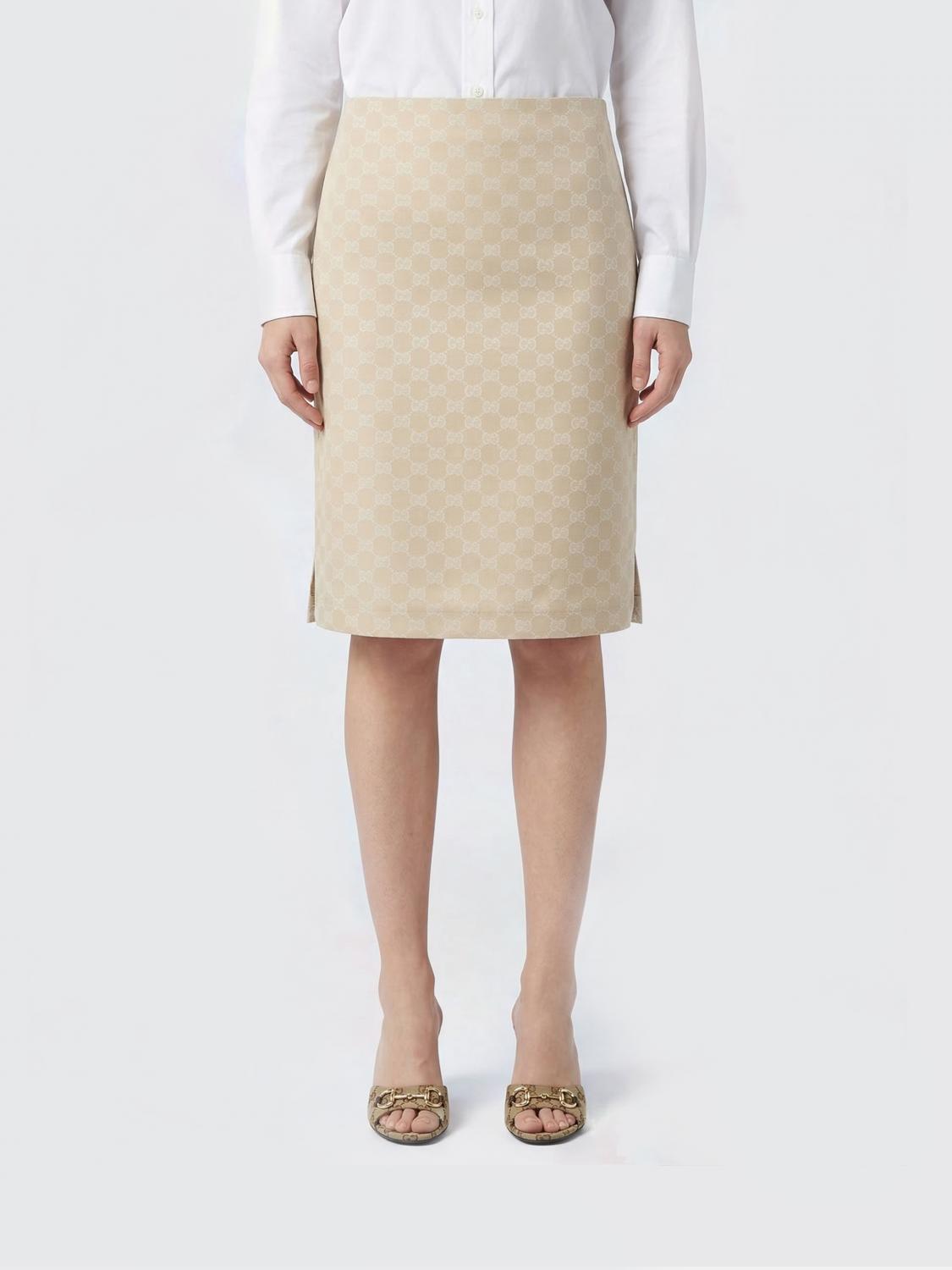 Gucci Skirt Woman Beige GUCCI