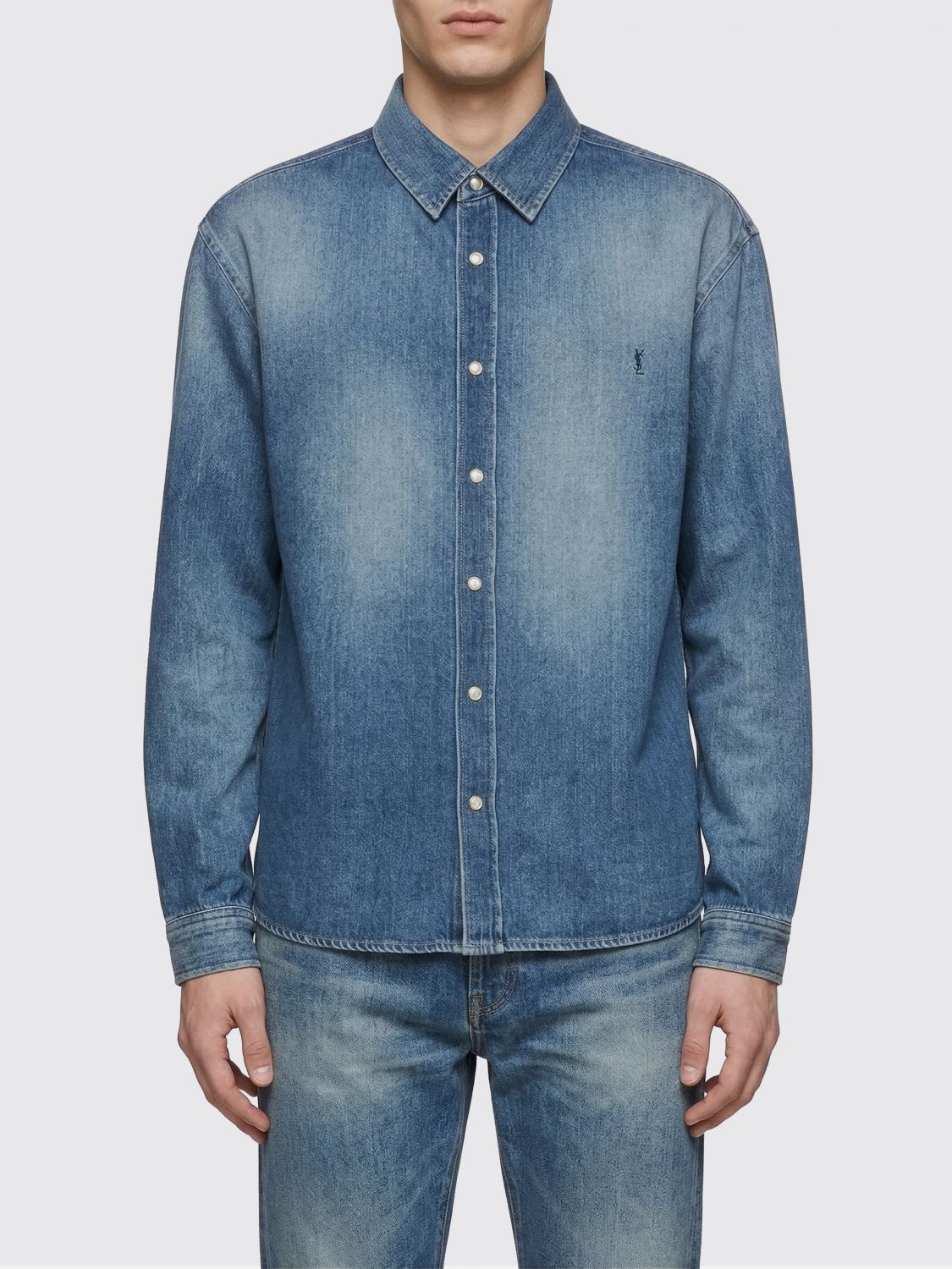 Saint Laurent Shirt Men Blue SAINT LAURENT