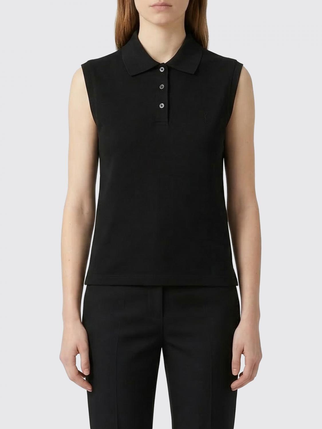 Saint Laurent Polo Shirt Woman Black SAINT LAURENT