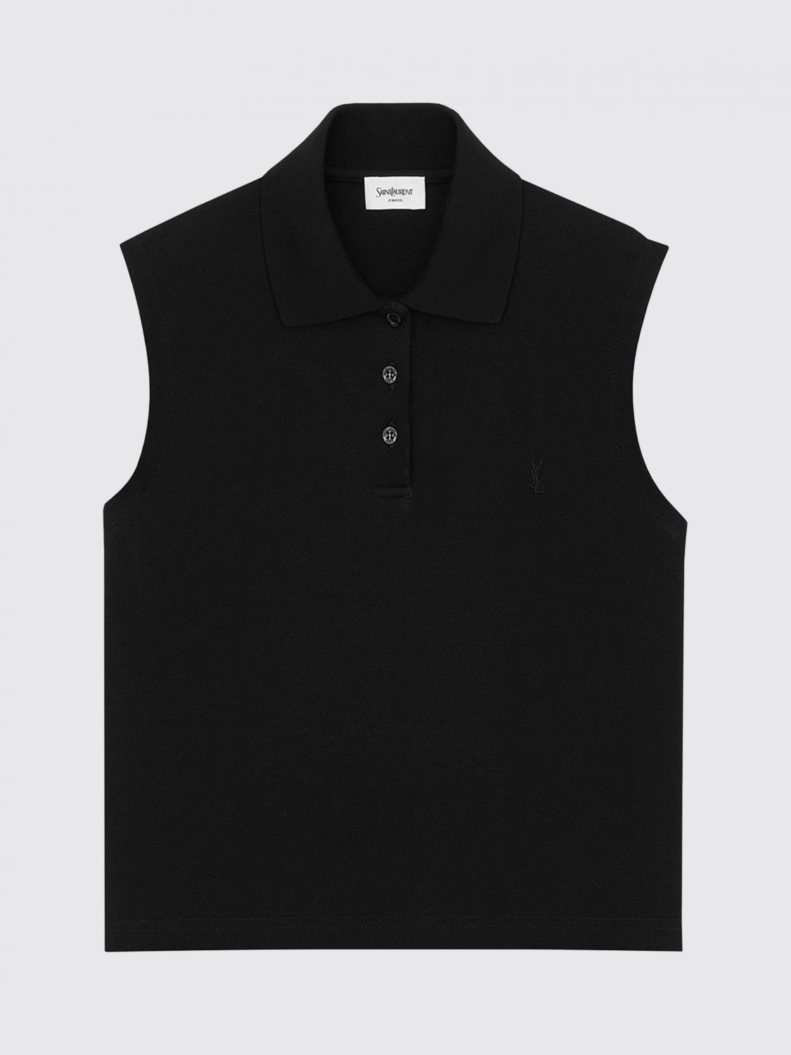 Saint Laurent Polo Shirt Woman Black SAINT LAURENT