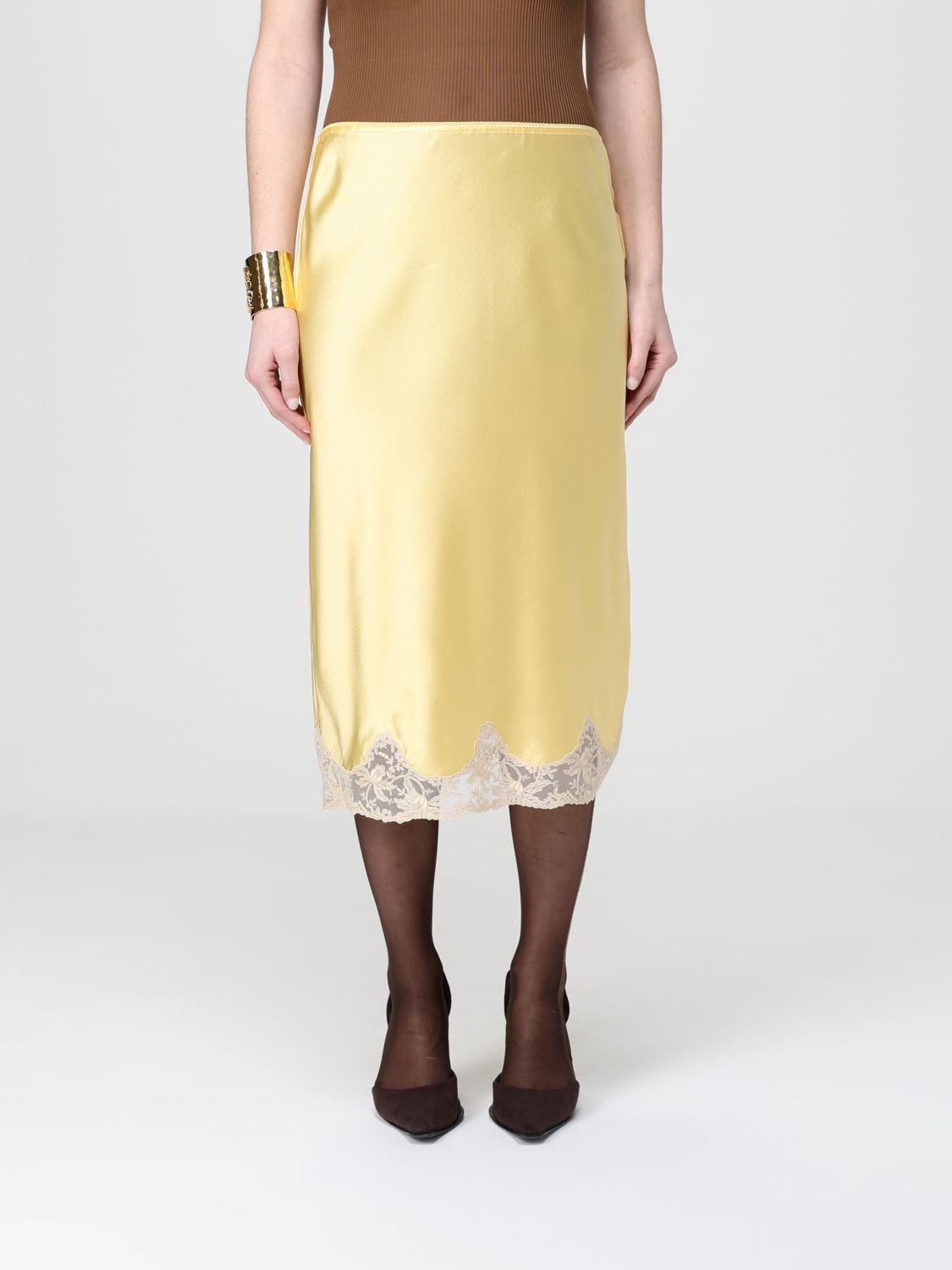 Saint Laurent Skirt Woman Yellow SAINT LAURENT
