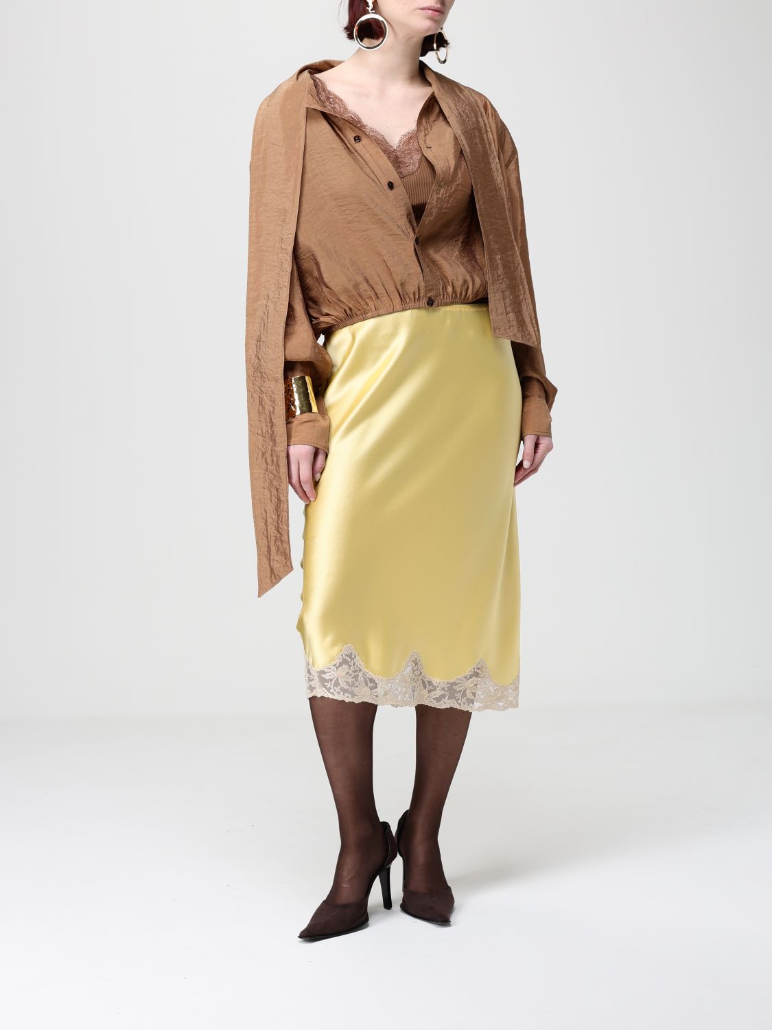 Saint Laurent Skirt Woman Yellow SAINT LAURENT