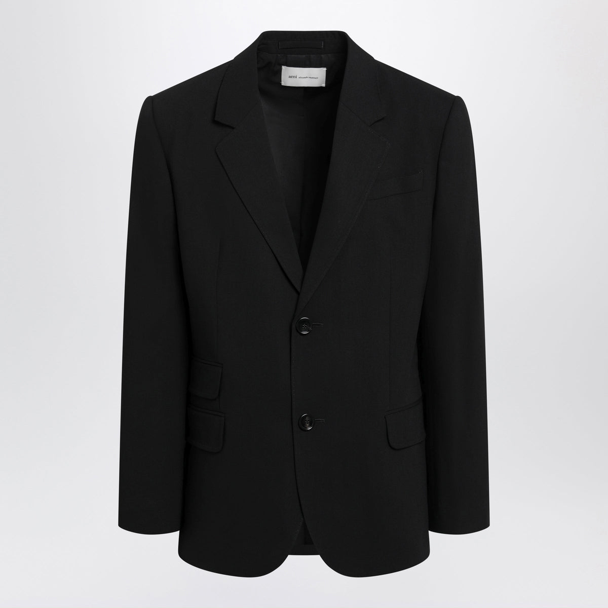 Ami Paris Black Straight Wool Blazer Men AMI PARIS
