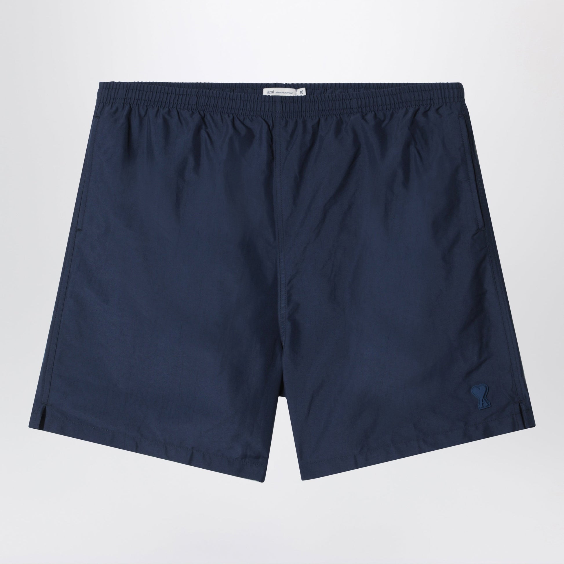 Ami Paris Ami De Coeur Short Swim Shorts In Polyamide, Ink Men AMI PARIS