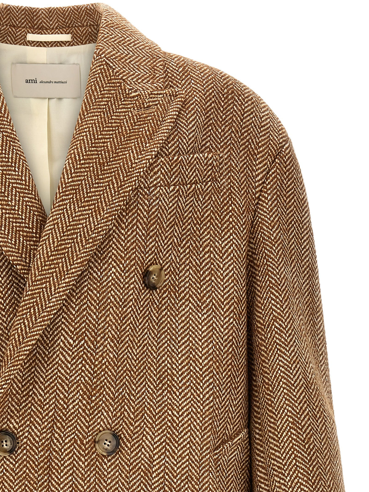 Ami Paris Men Herringbone Coat AMI PARIS